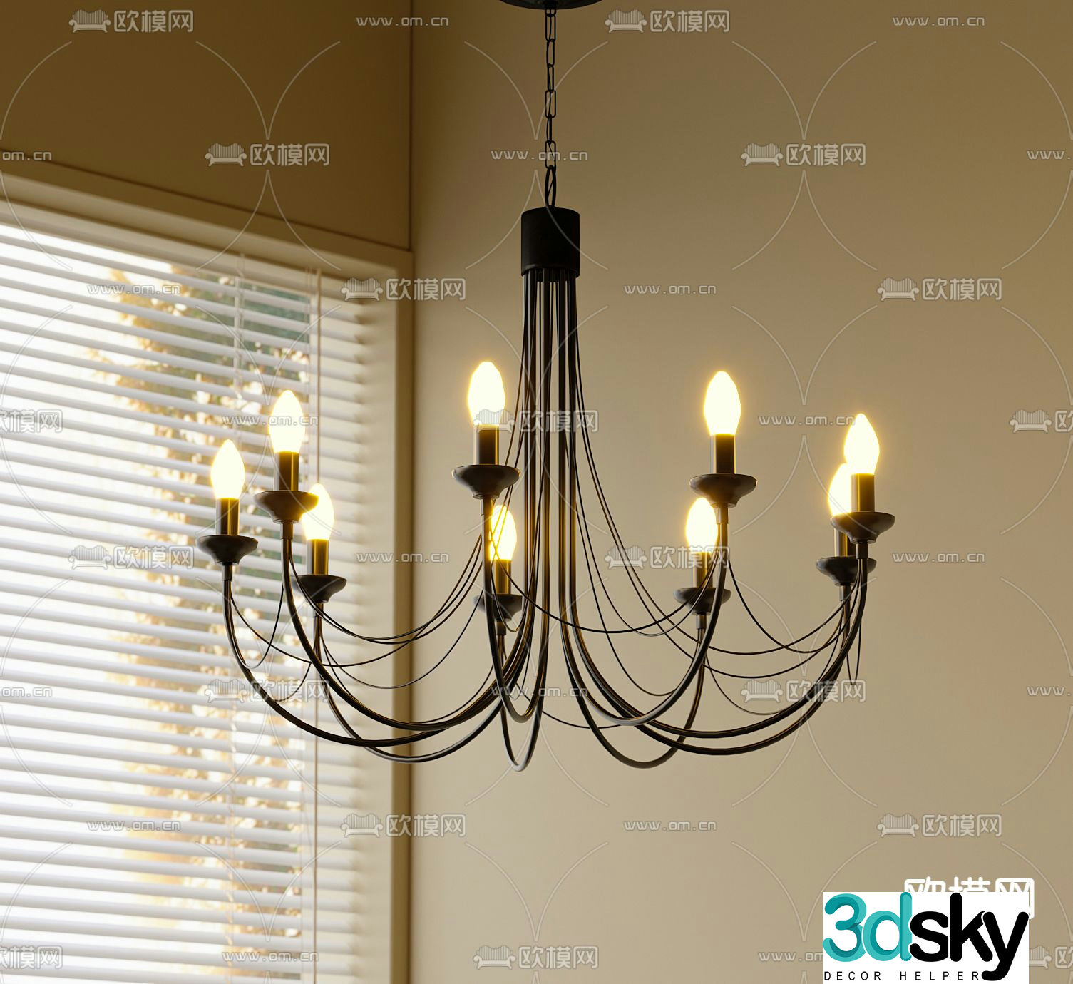 French chandelier American chandelier 3d model
