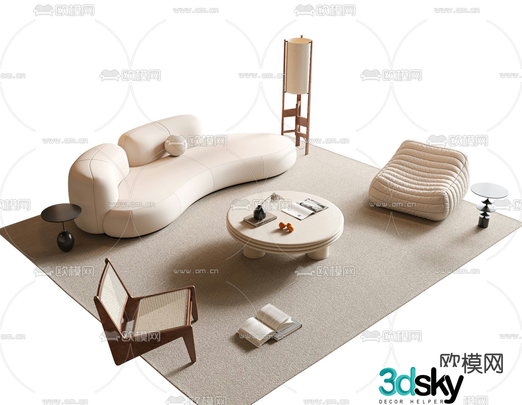 Wabi Sabi modular sofa 3d model