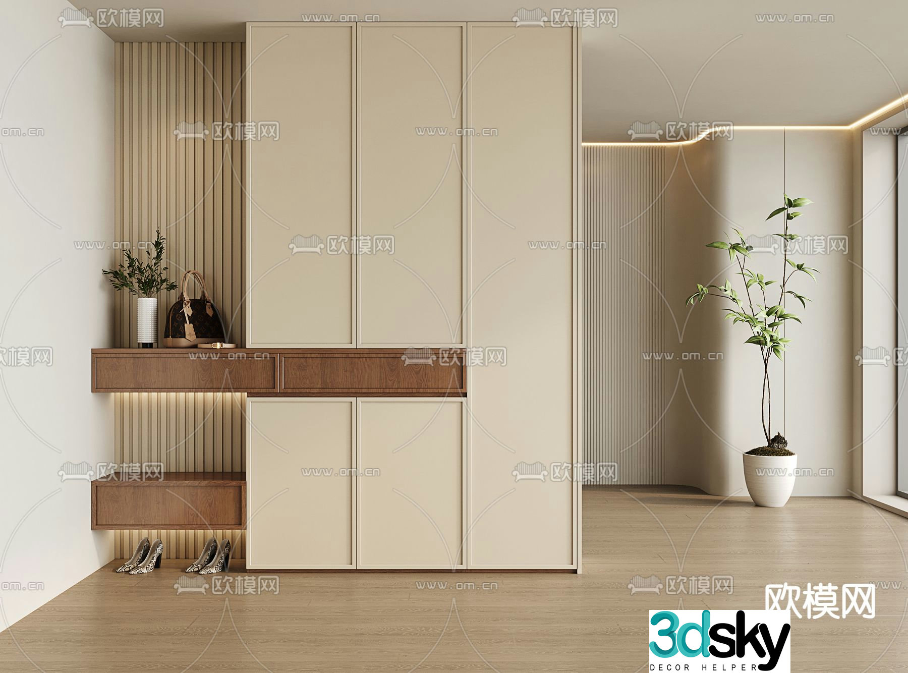 Entrance shoe cabinet 3D model