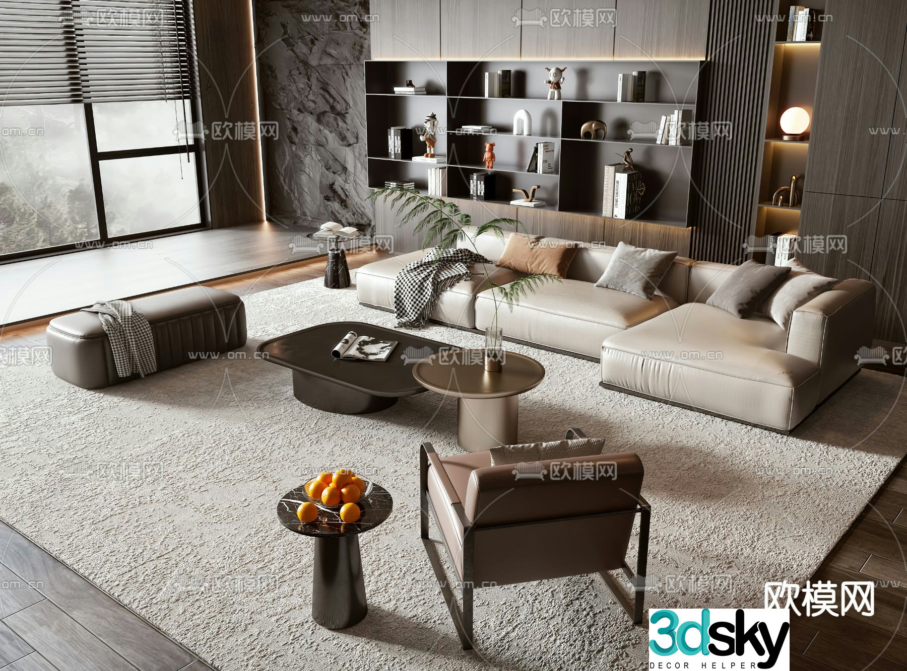 Modern modular sofa corner sofa 3d model
