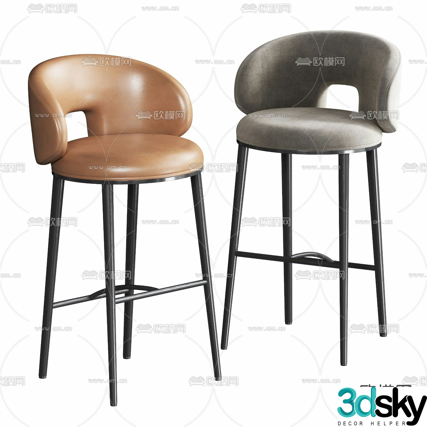 Bar stool bar stool high corner stool 3d model