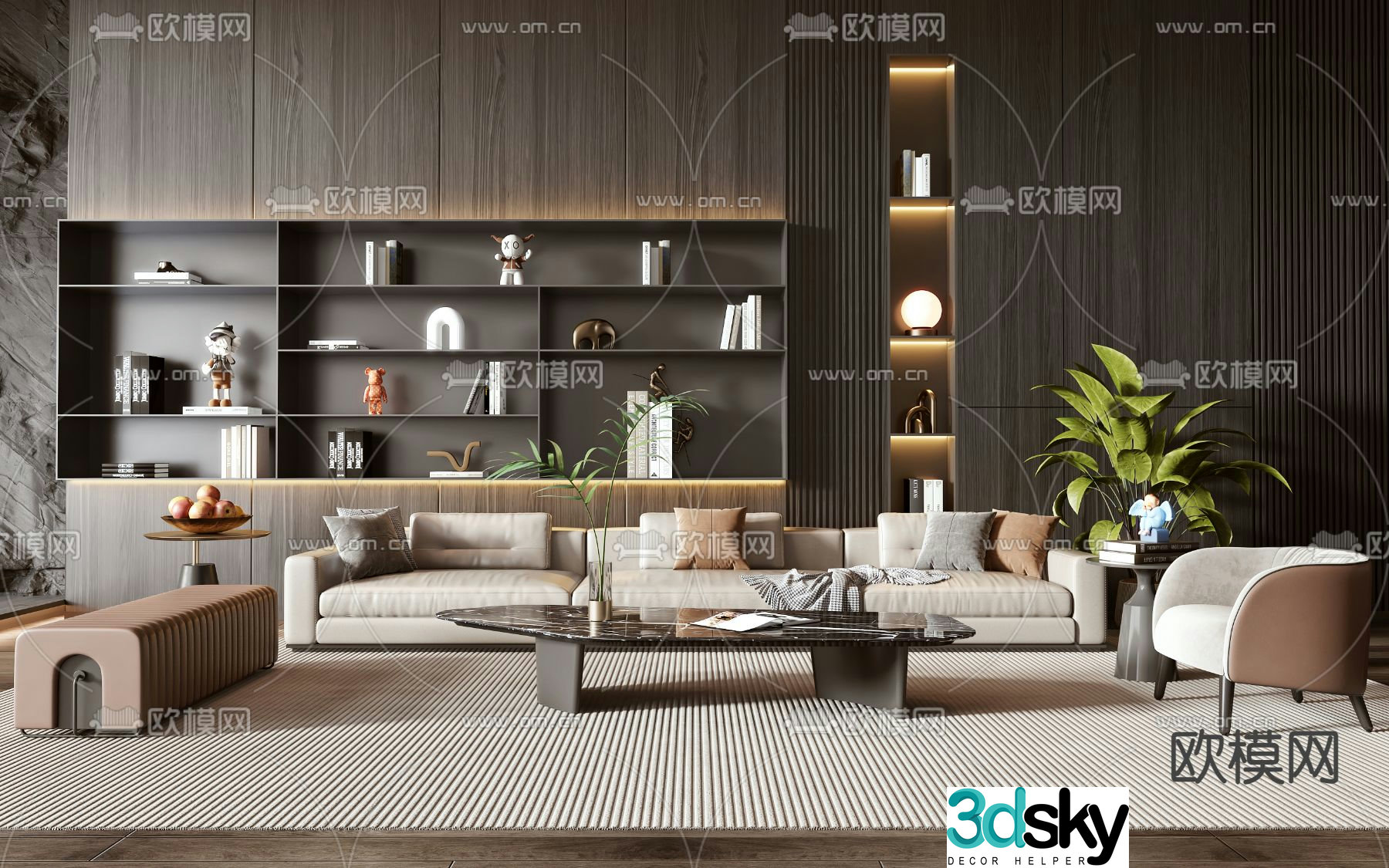 Modern sectional sofa 3d model