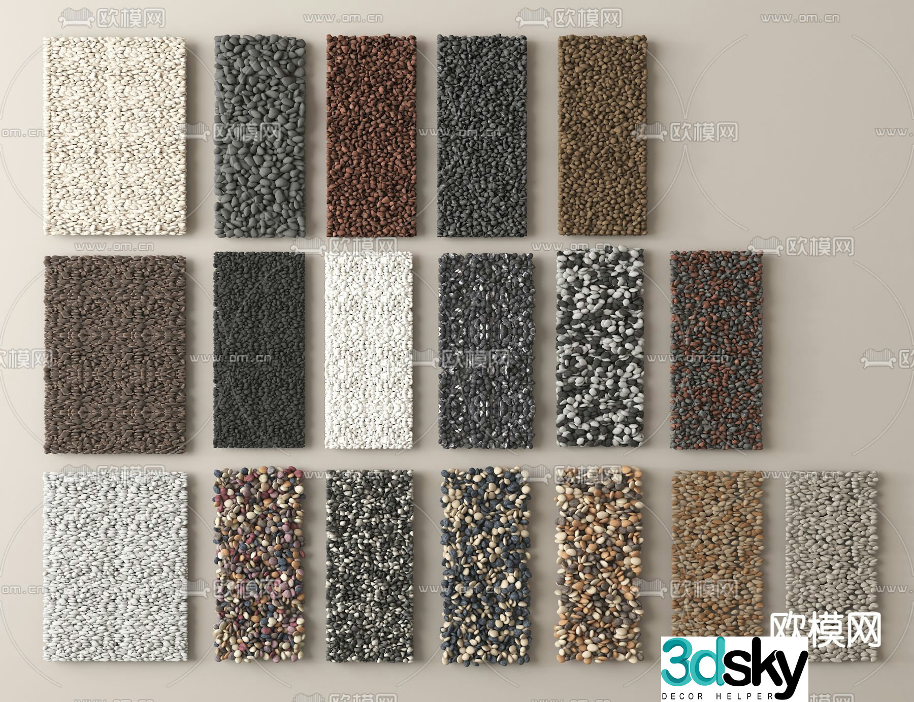 Pebbles Stone Gravel Washed Stone 3d model