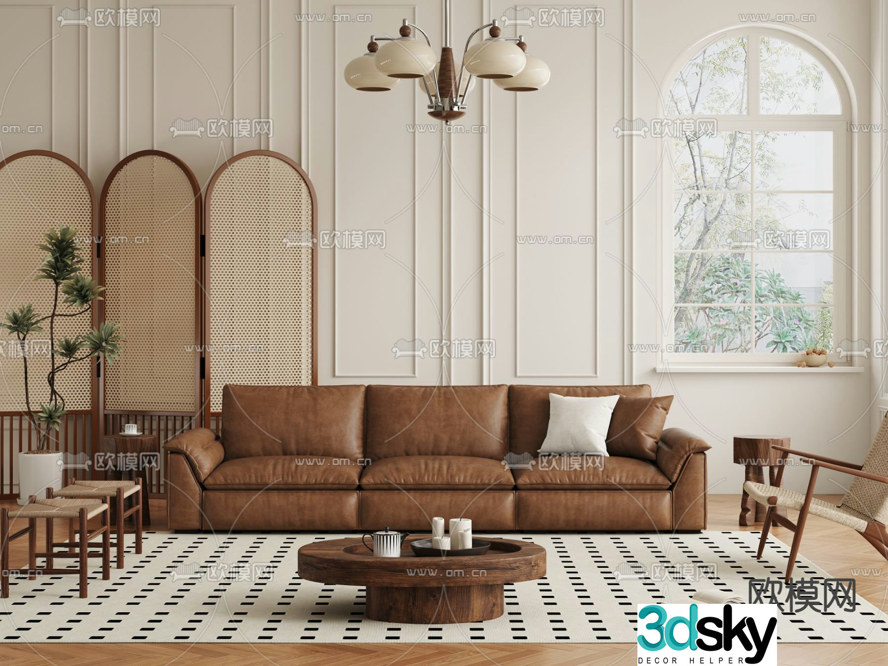 Medieval style modular sofa 3D model