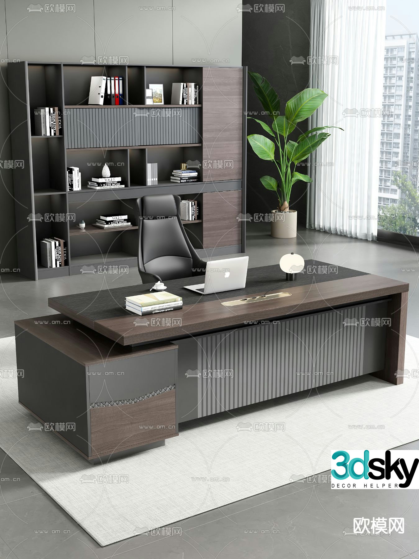 Desk desk desk boss desk 3d model