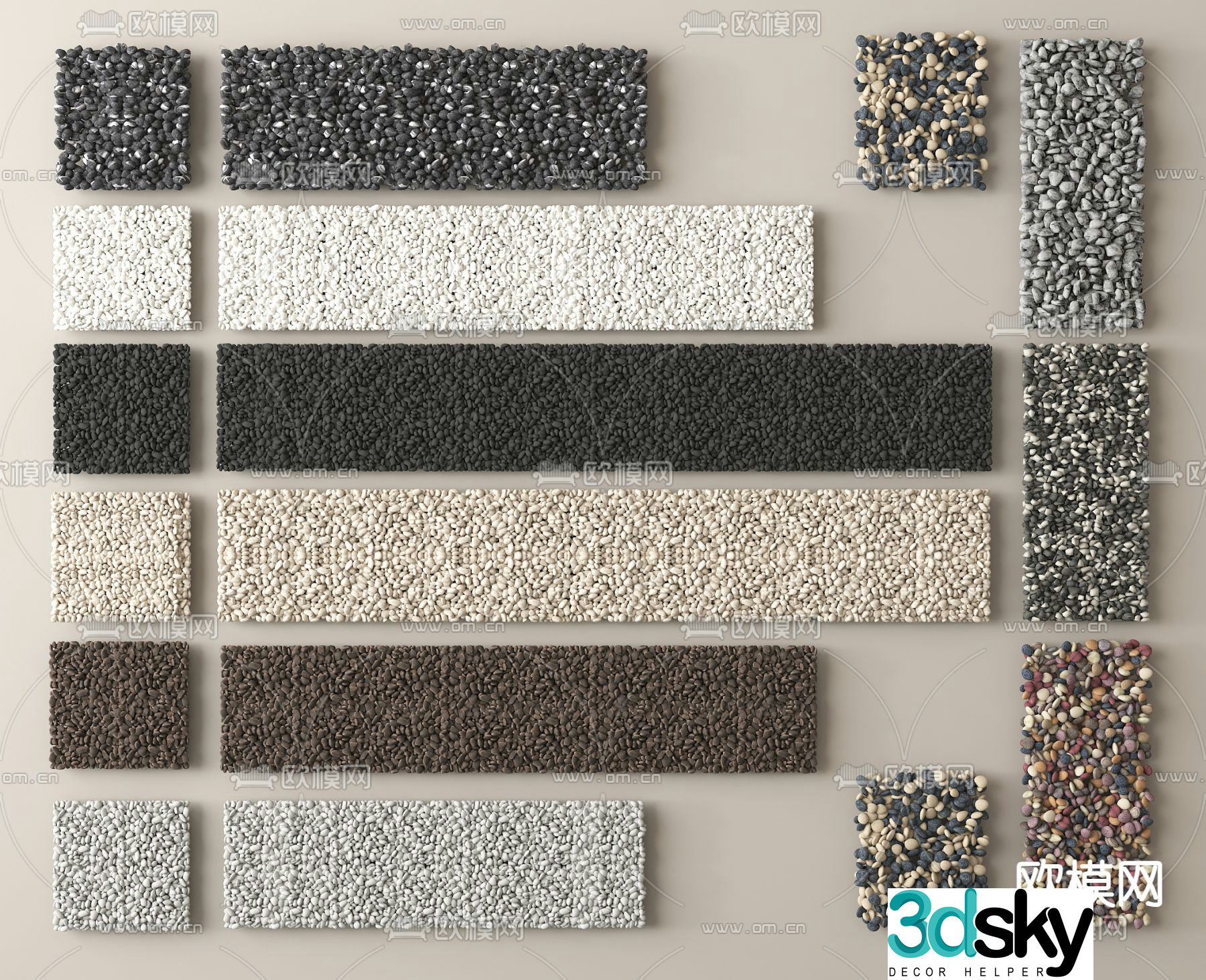 Pebbles Stone Gravel Washed Stone 3d model
