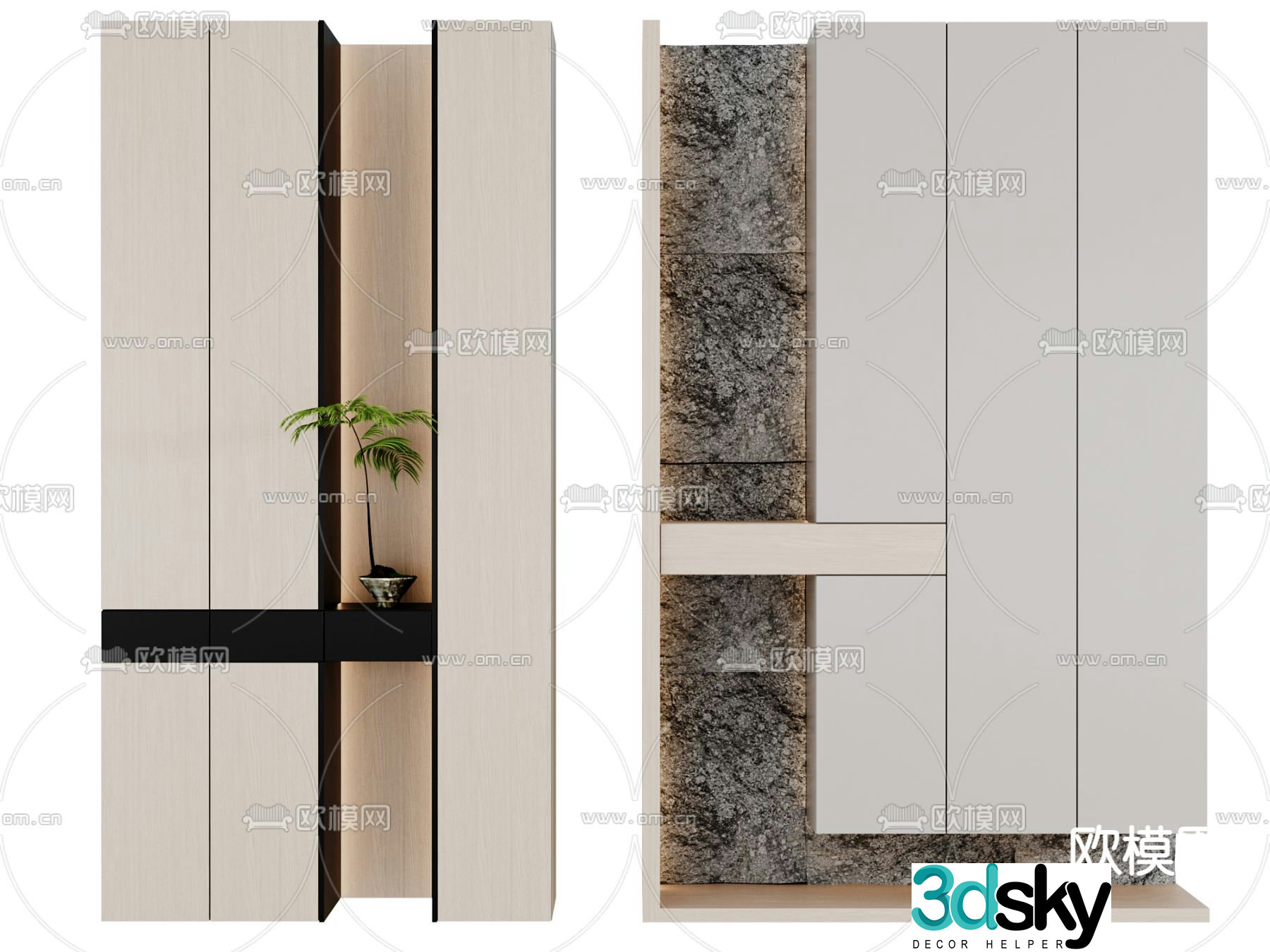 3D model of the entrance shoe cabinet