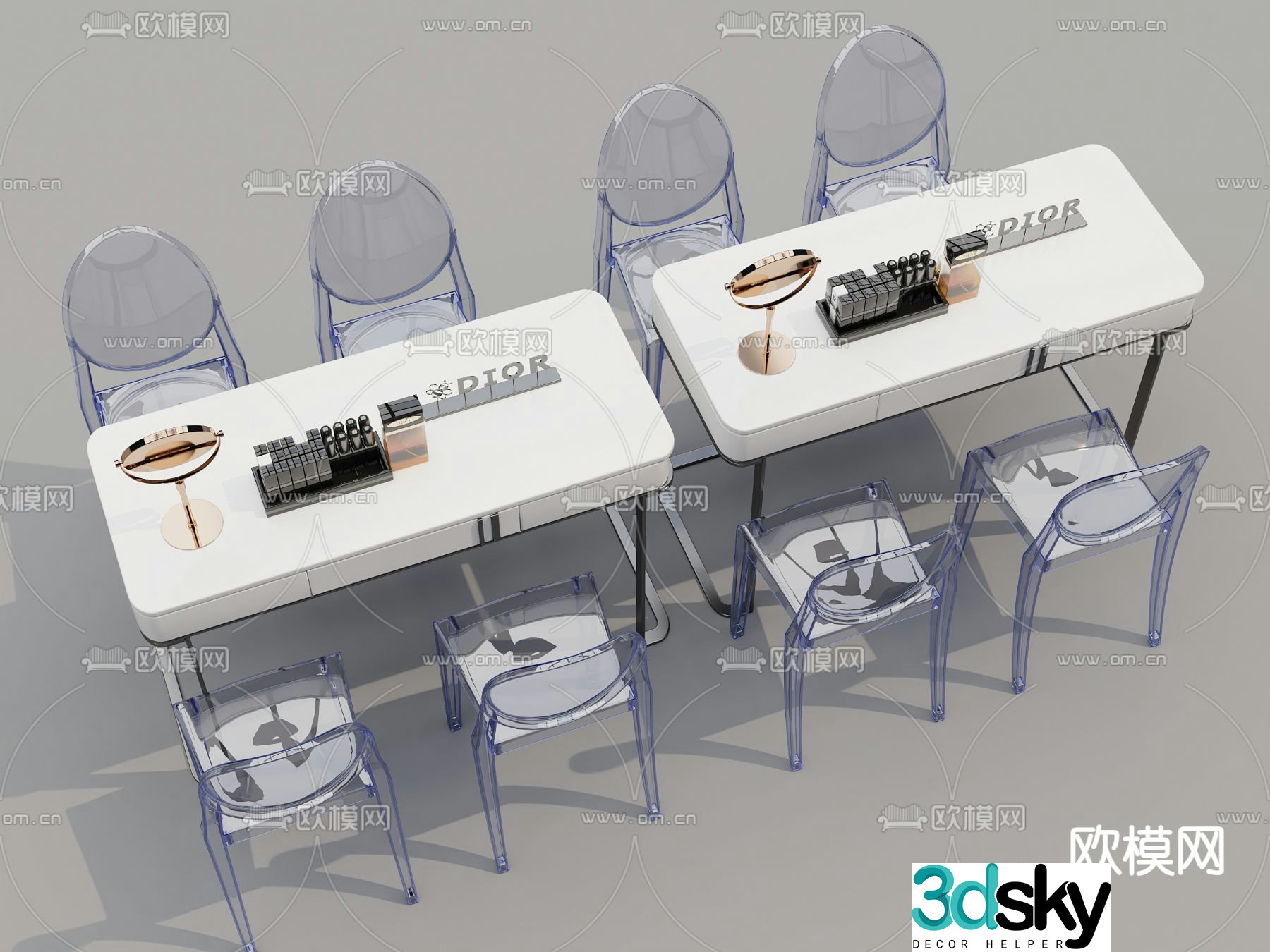 Manicure table beauty table dressing table 3d model