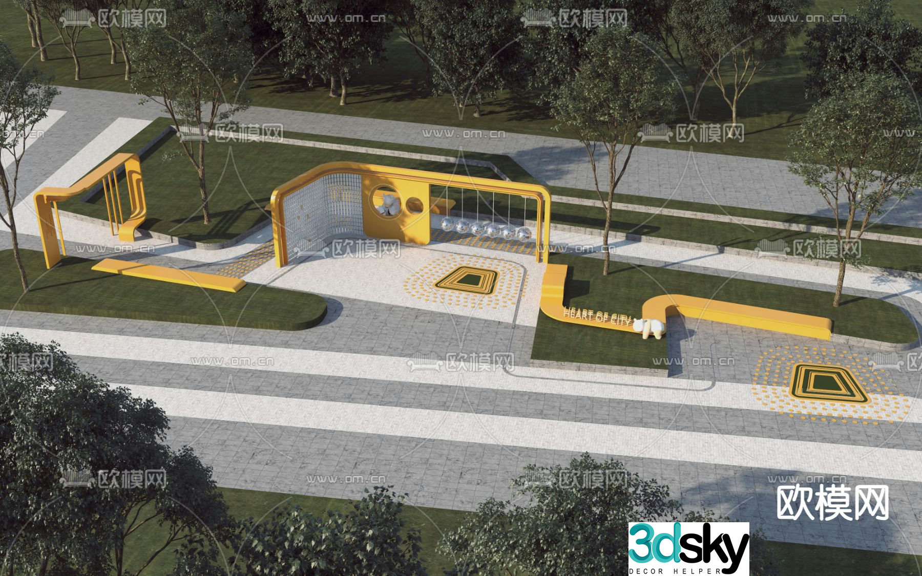 Park landscape 3d model