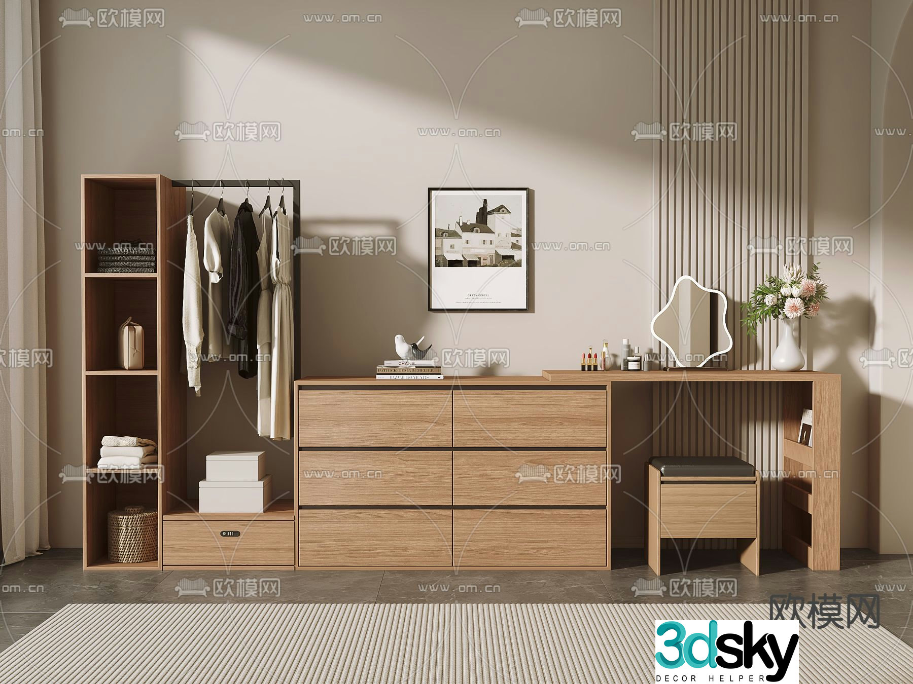 Medieval style dressing table dressing table 3d model