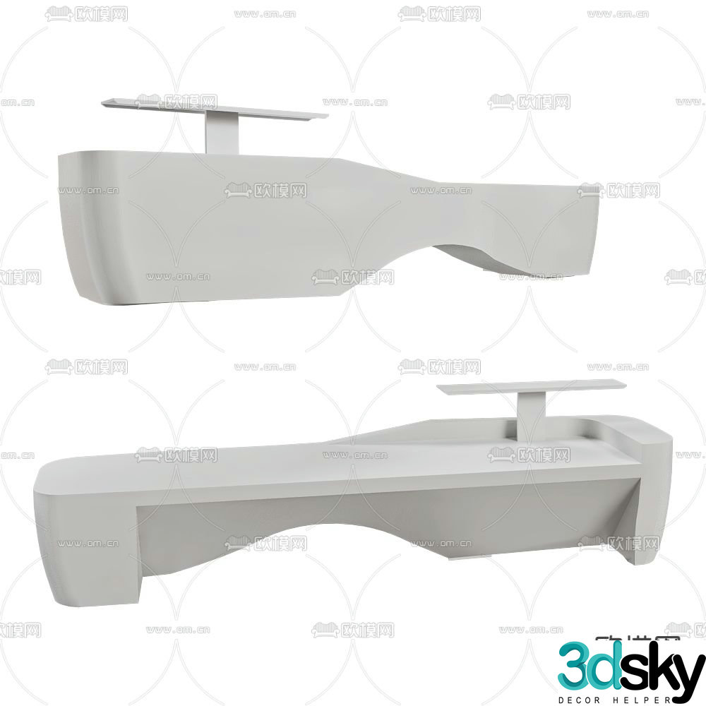 Isomi front desk reception desk 3d model