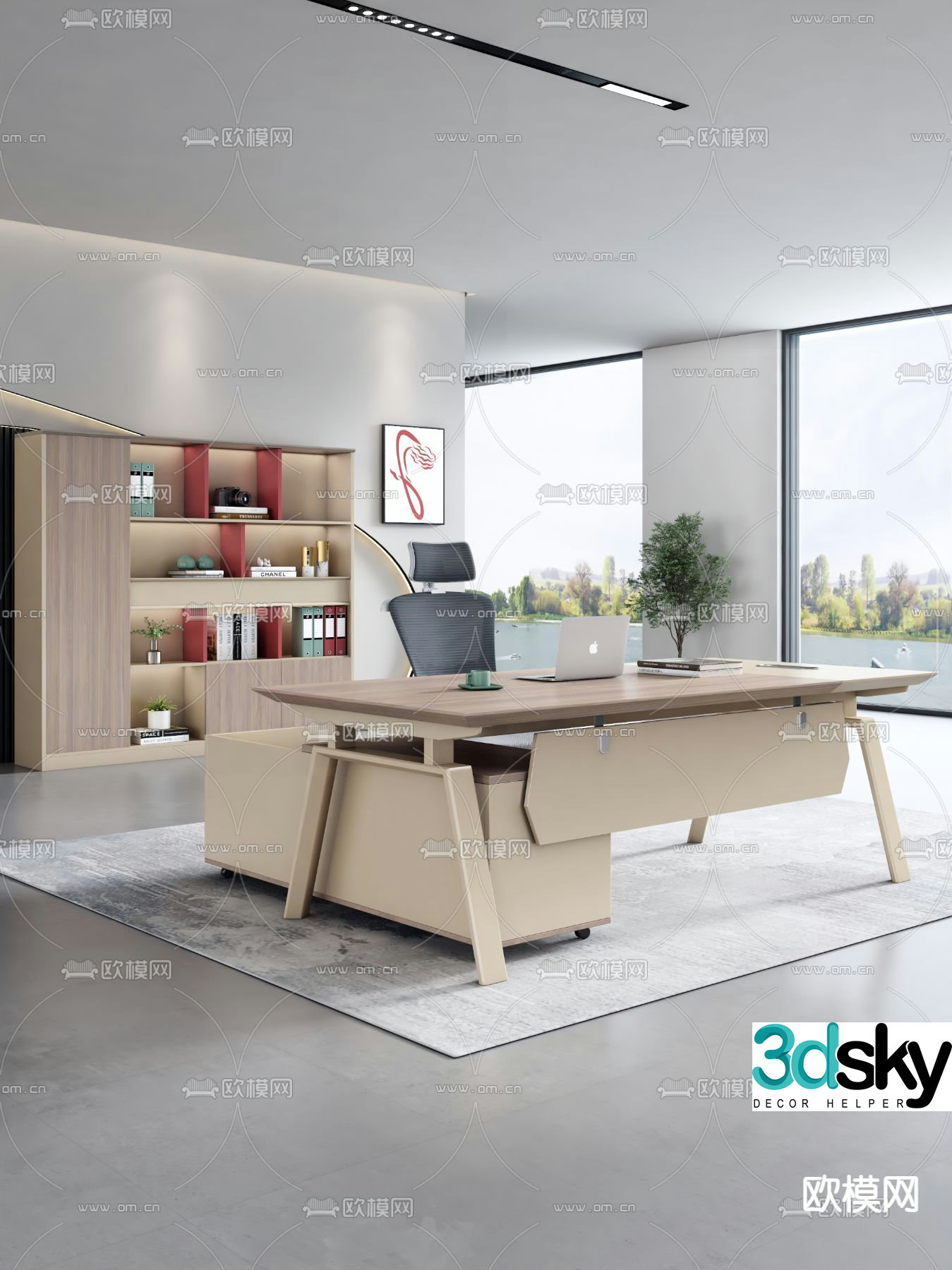 Desk desk desk boss desk 3d model