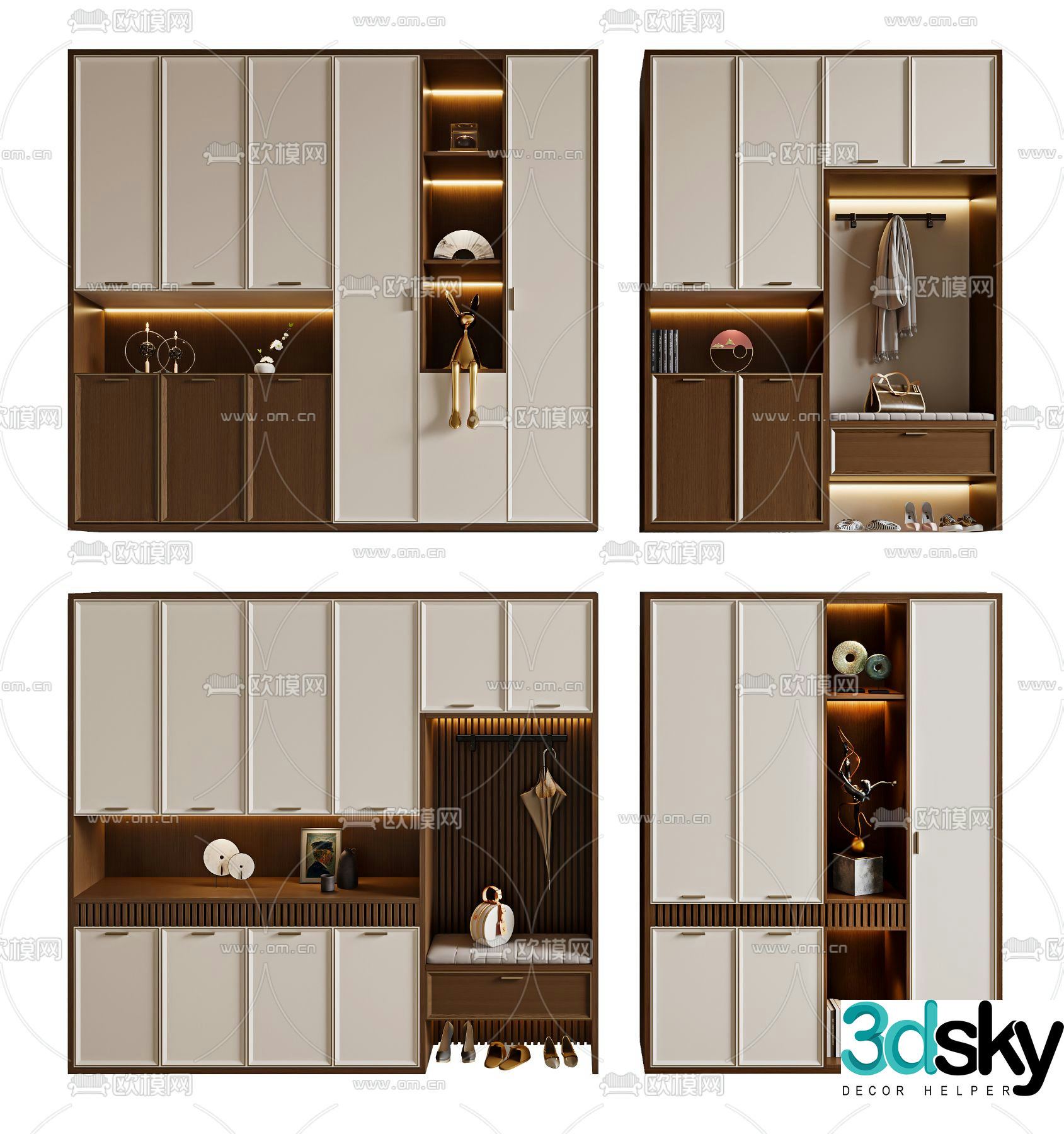 Middle-aged shoe cabinet shoe replacement stool 3D model