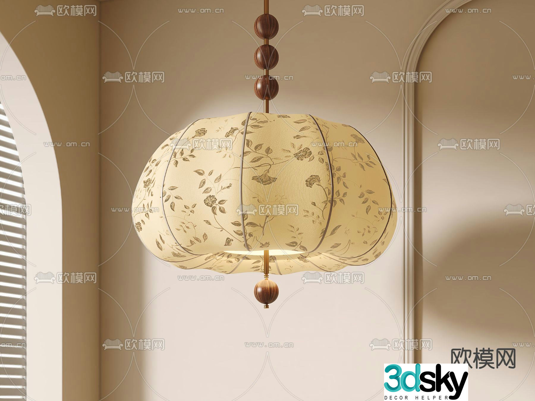 French chandelier pastoral chandelier 3d model