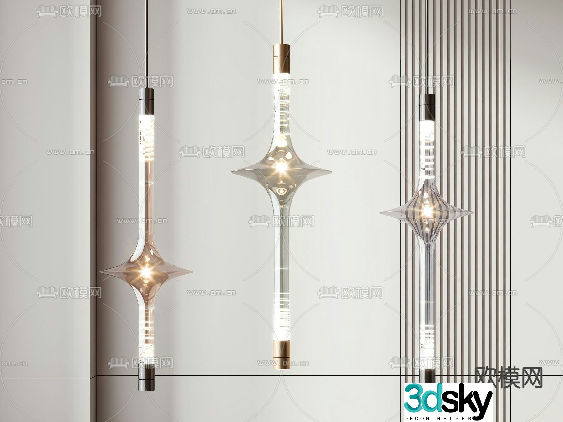 3d model of glass chandelier