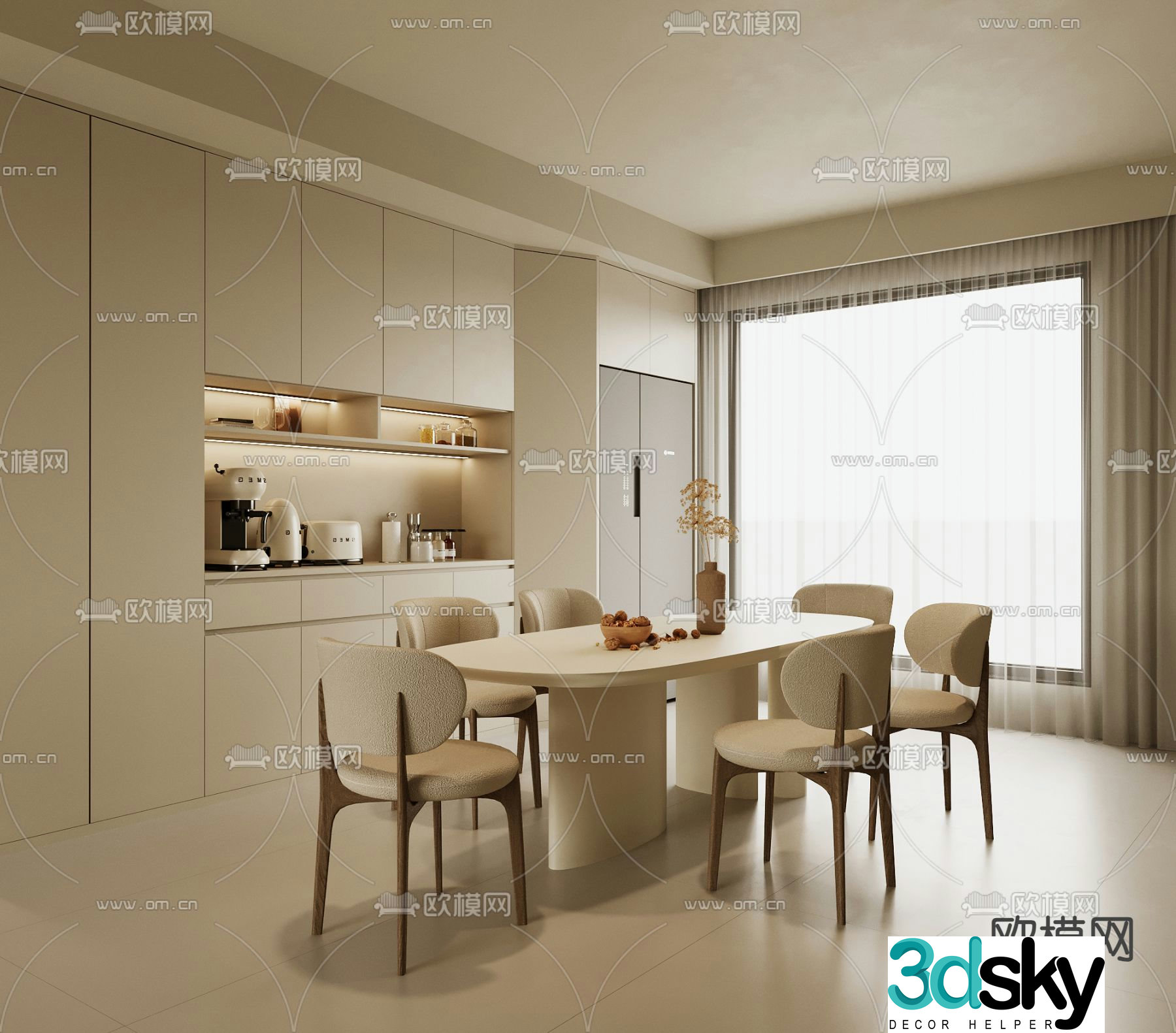 Creamy restaurant 3d model