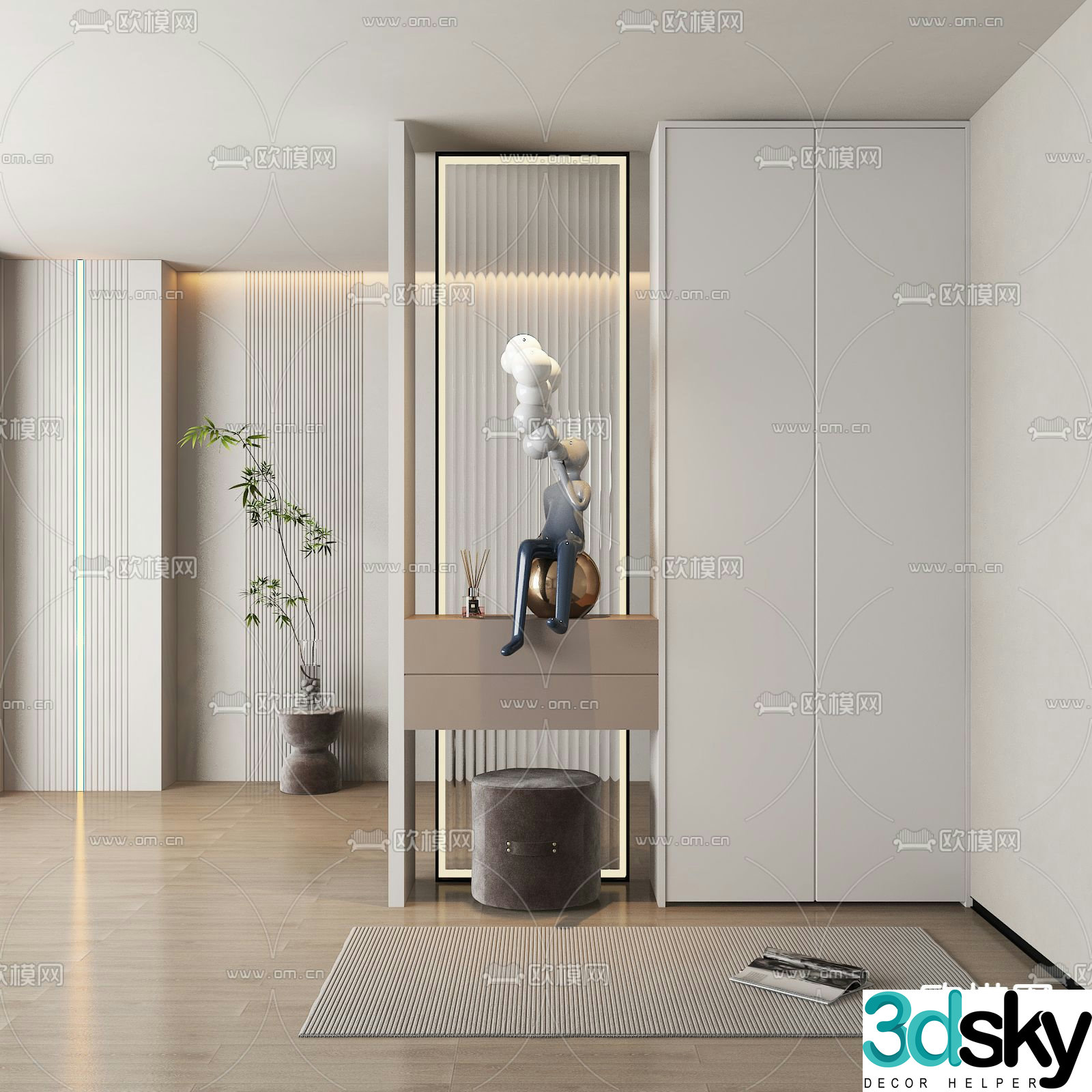 Entrance shoe cabinet 3D model