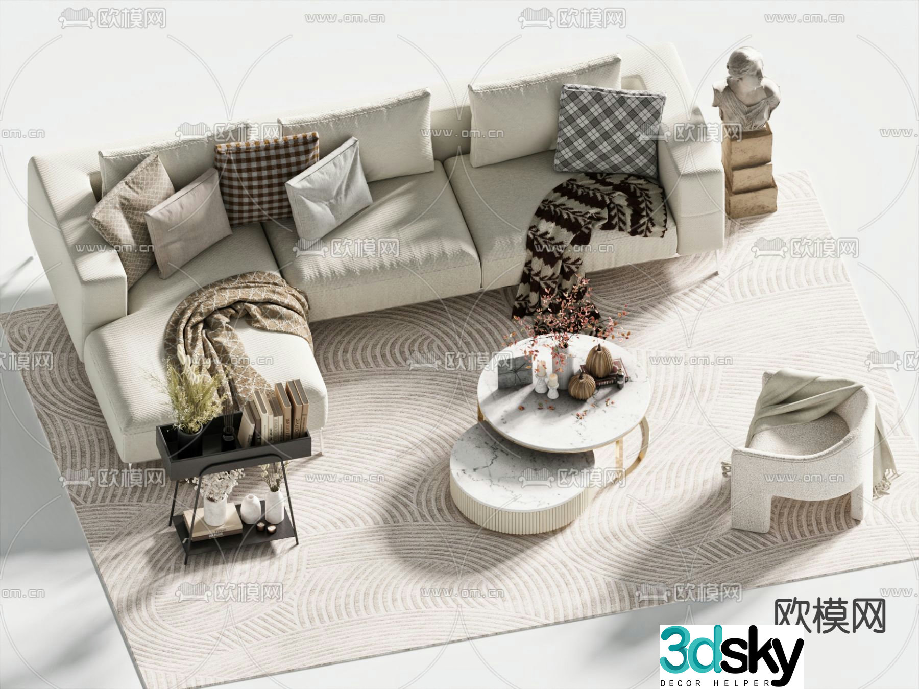 Corner sofa modular sofa 3d model