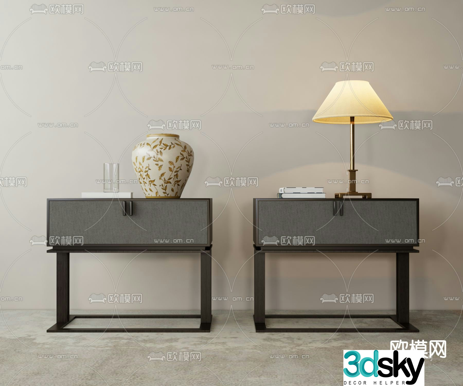 Modern bedside table 3d model