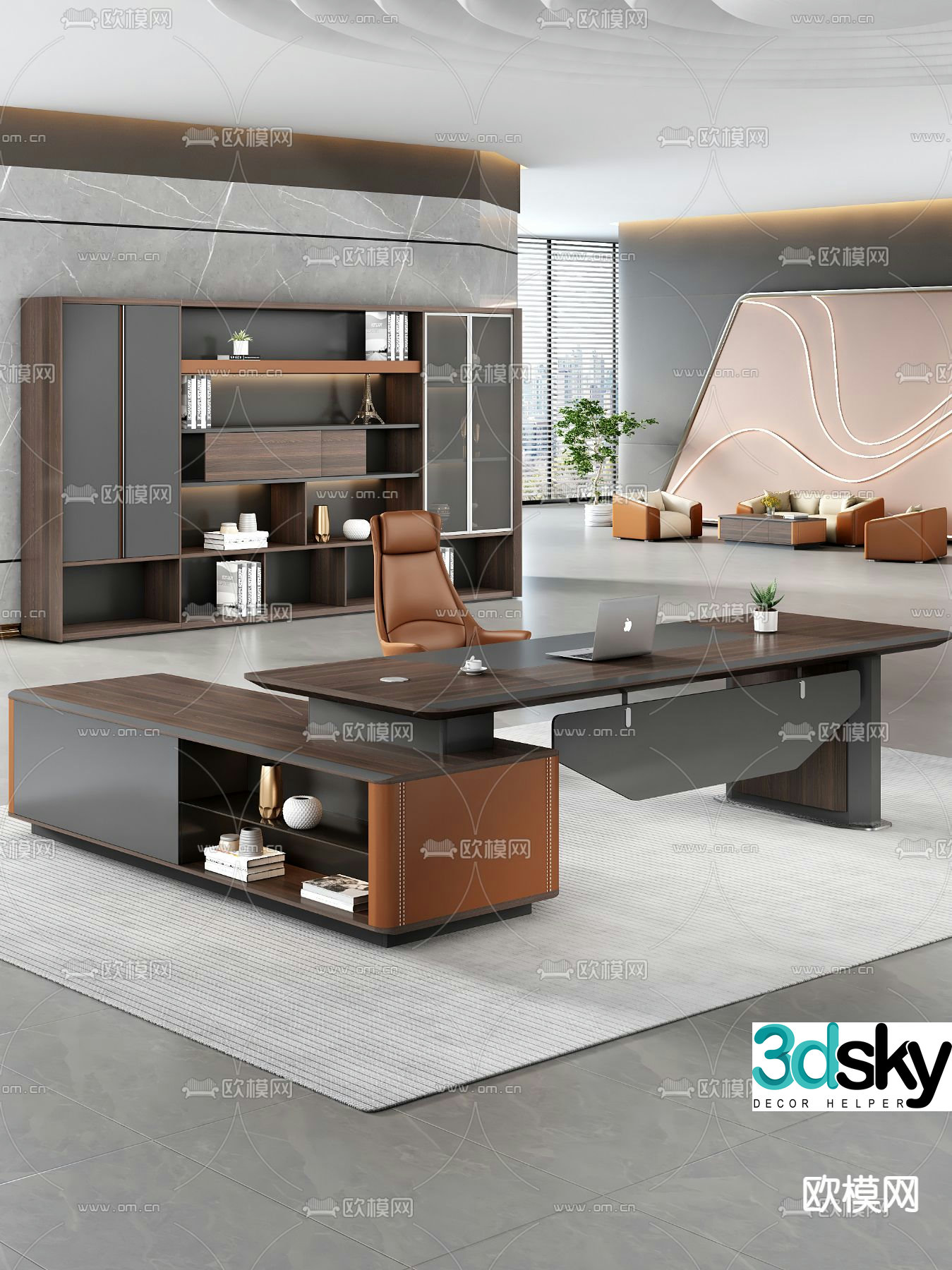 Executive desk executive desk boss desk 3D model