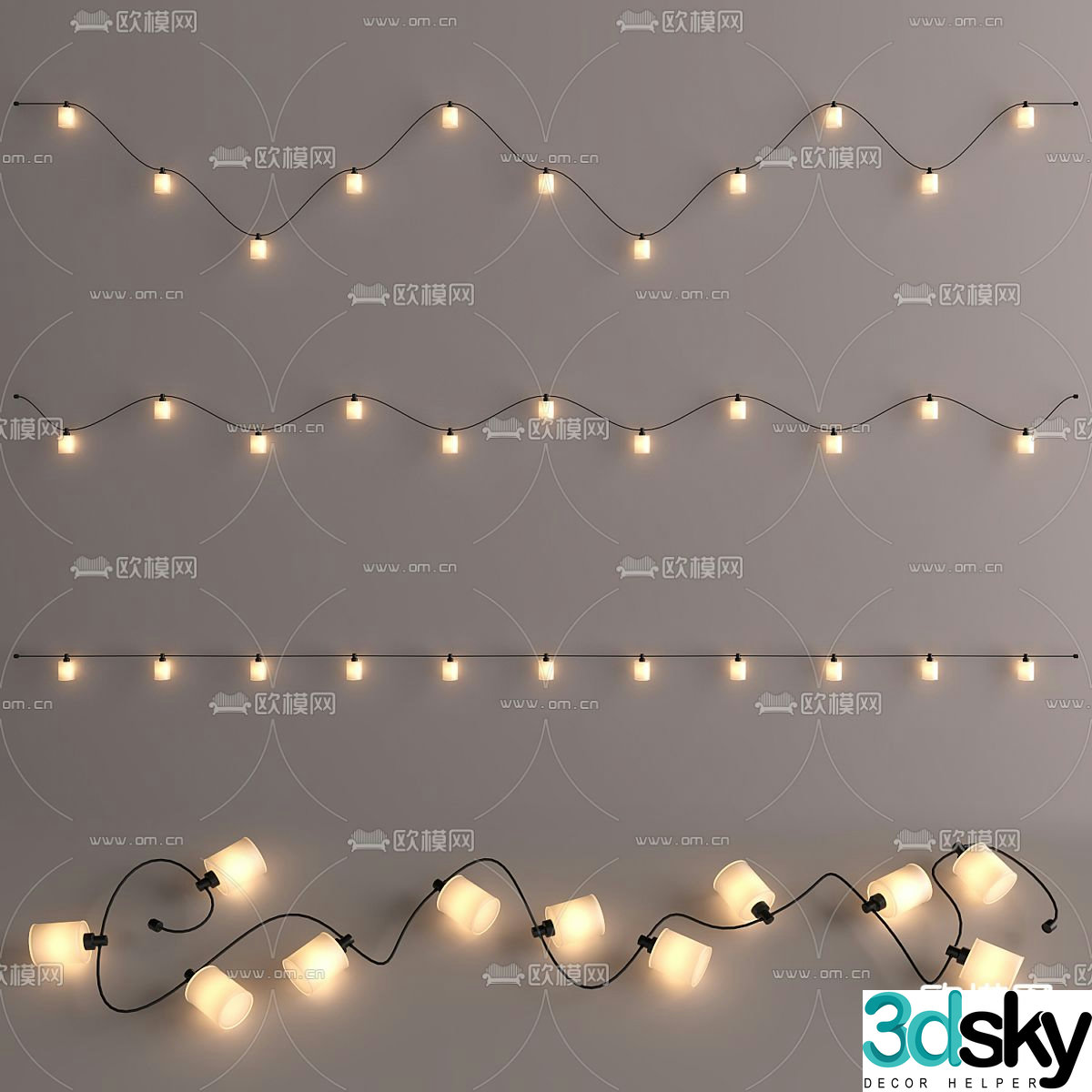 Linear Decorative Light Ambient Light 3D Model