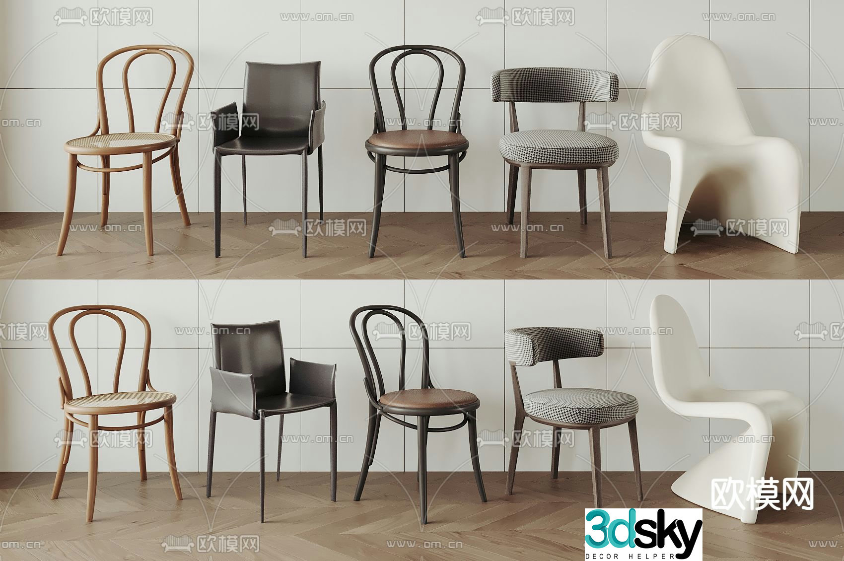 Medieval style chair dining chair 3d model