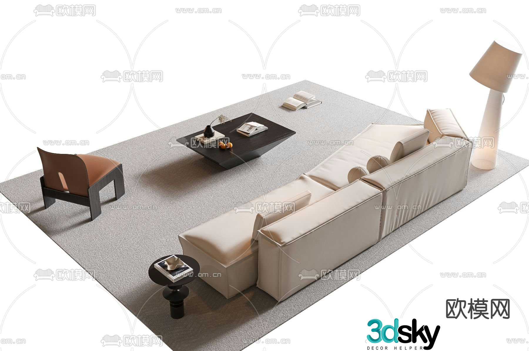 Modern sectional sofa 3d model