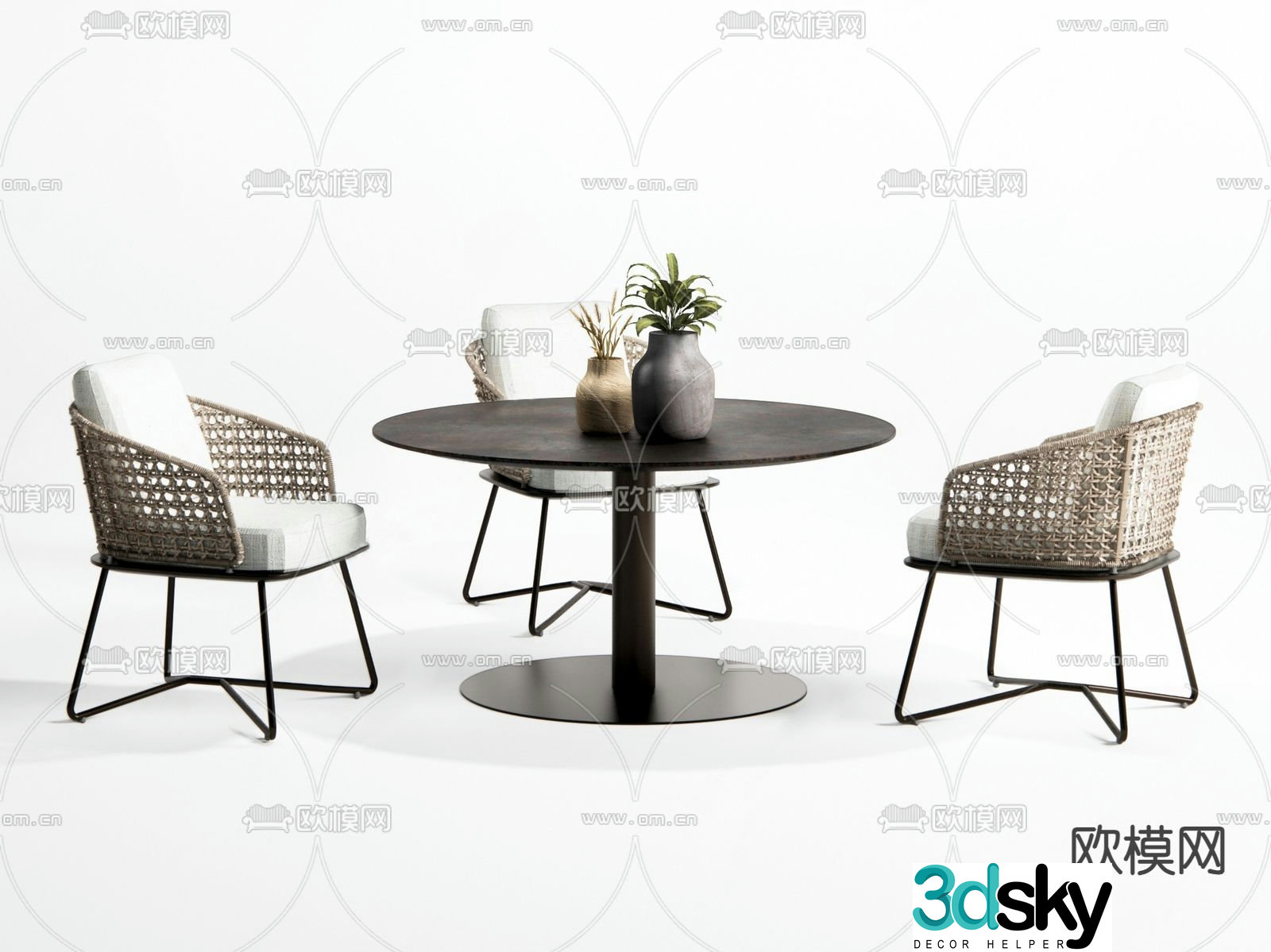 Outdoor tables and chairs leisure tables and chairs 3d model