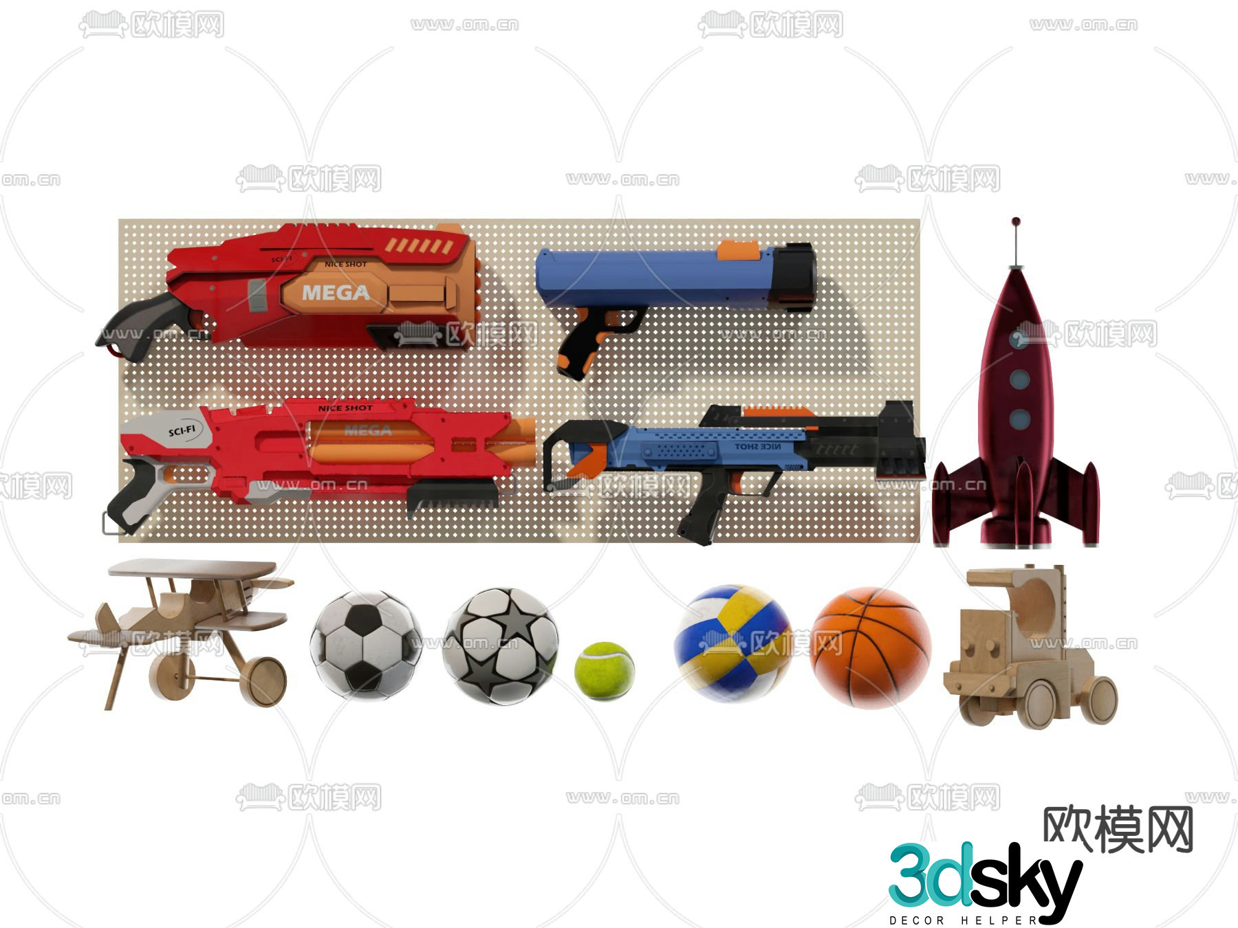 Children’s toys building block toys toy gun 3d model