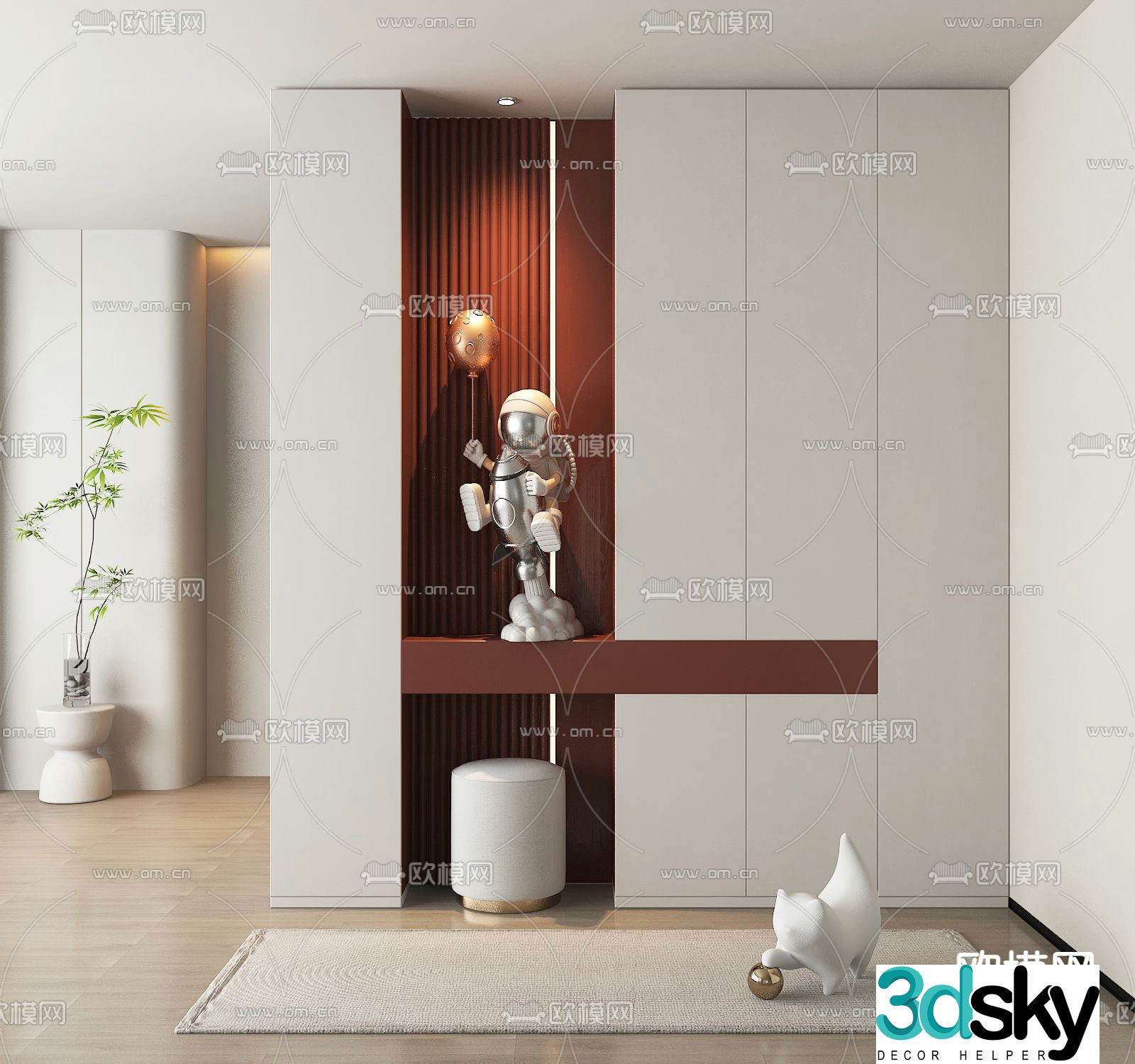 Entrance shoe cabinet 3D model