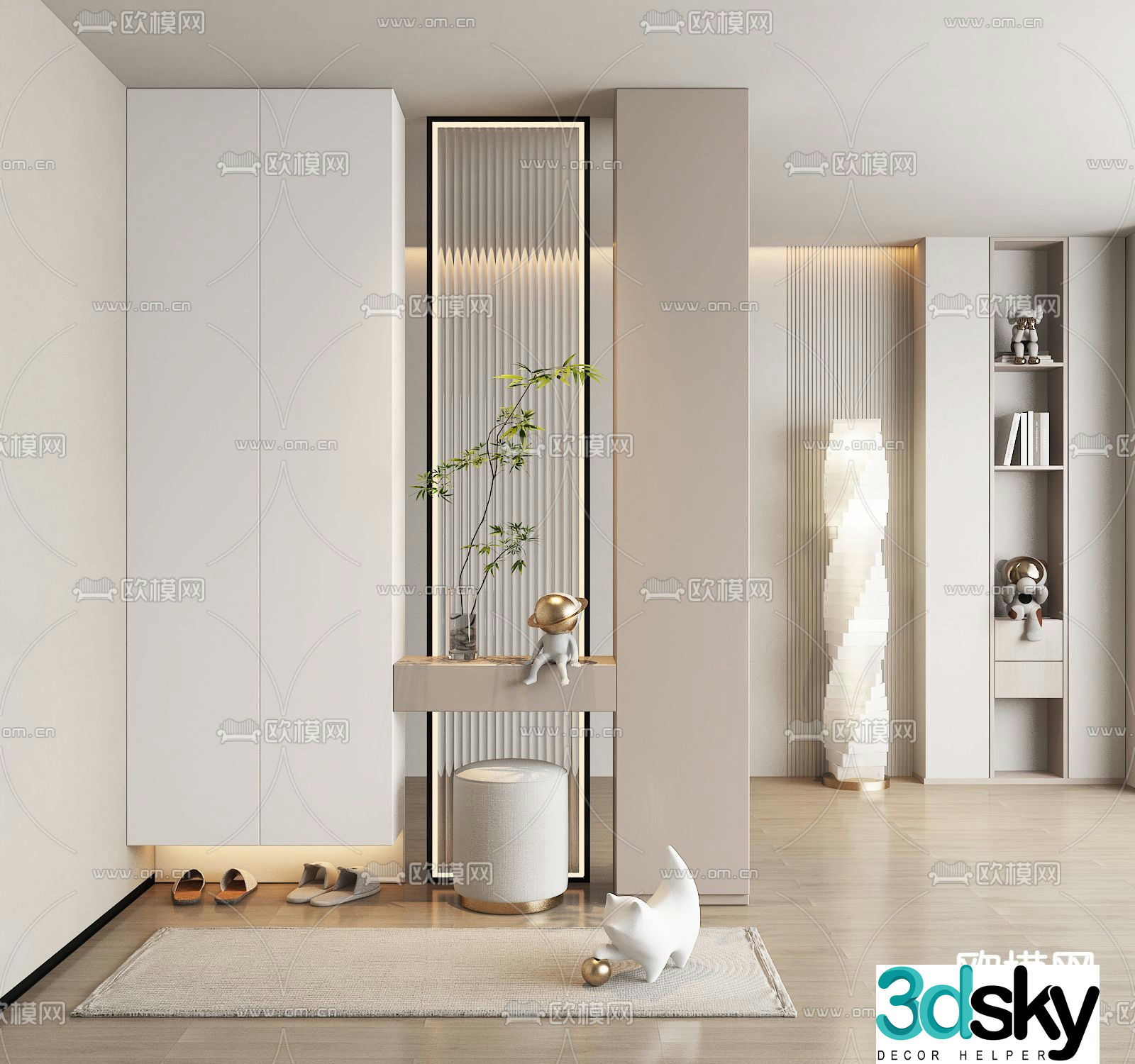 Entrance shoe cabinet 3D model