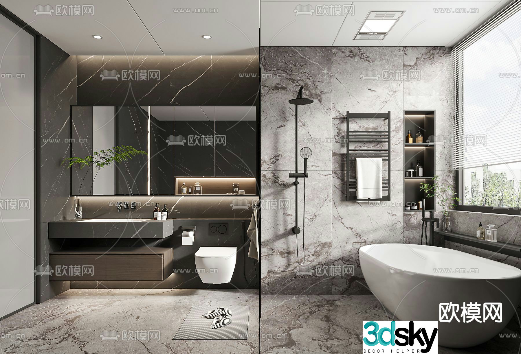Modern bathroom bathroom 3d model