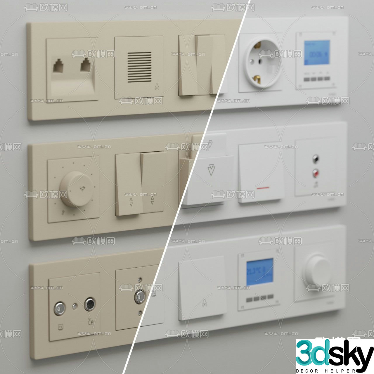 Switch Socket Distribution Box 3D Model
