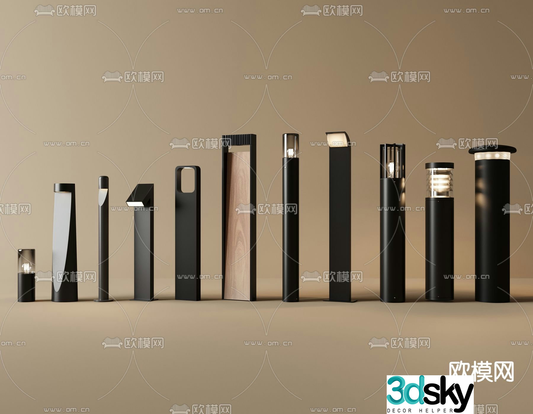 Outdoor lights garden lights floor lights courtyard landscape lights lawn lights 3d model