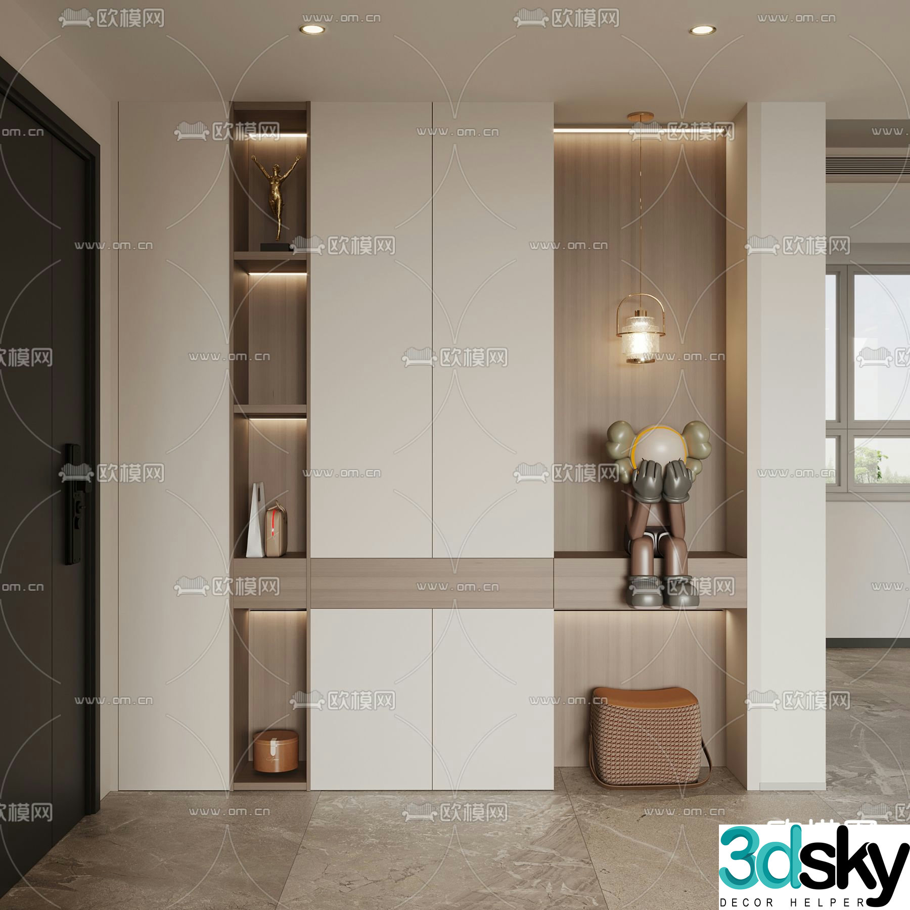 Entrance shoe cabinet 3D model