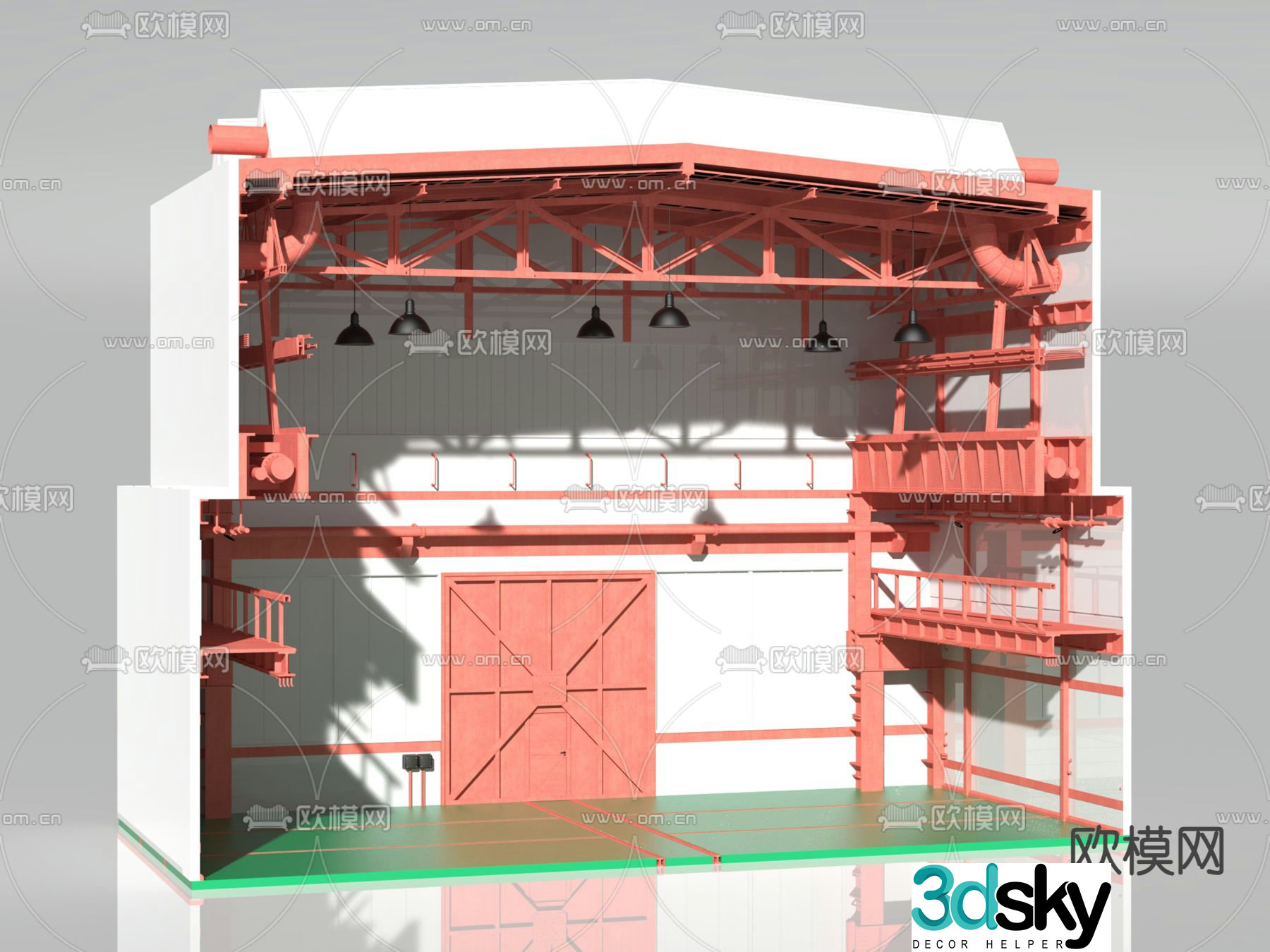 Auto repair shop 3d model