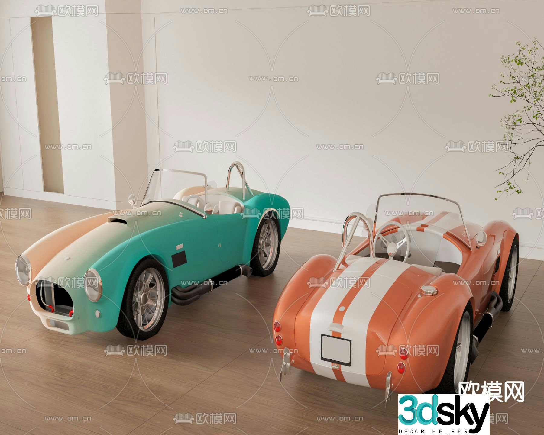 children’s car classic car convertible car cartoon car 3d model