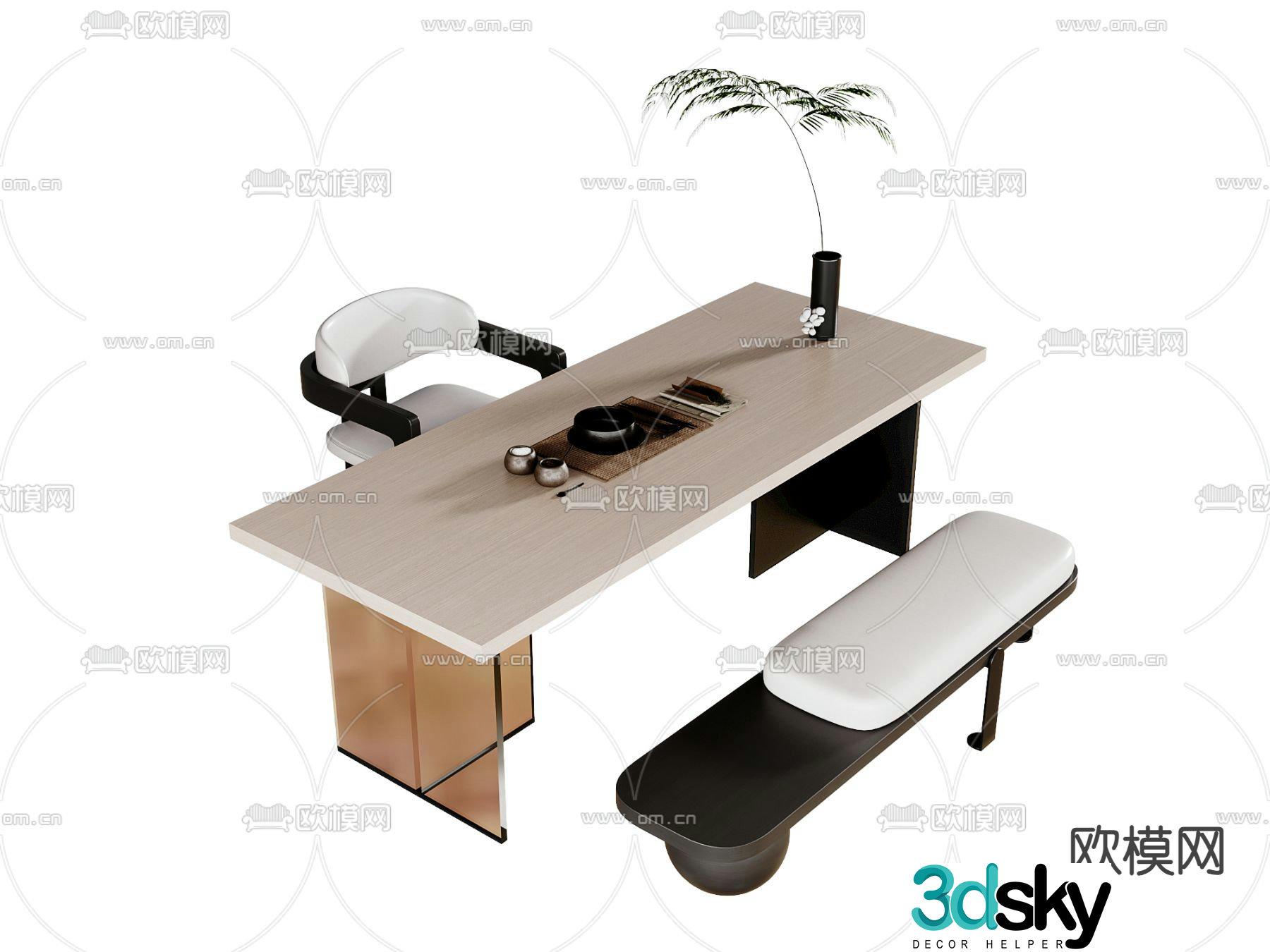Modern tea table tea table 3d model