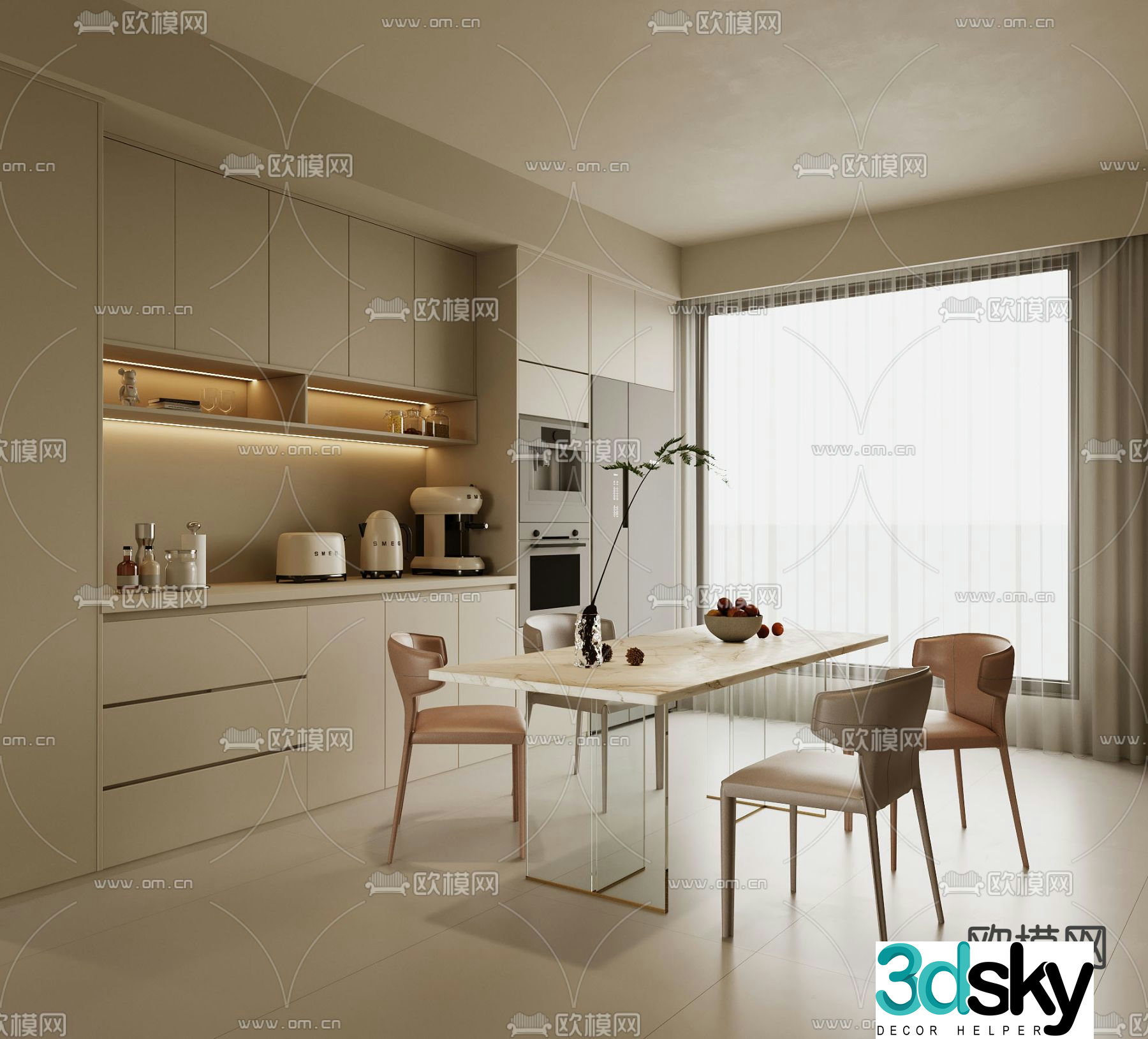 Creamy restaurant 3d model