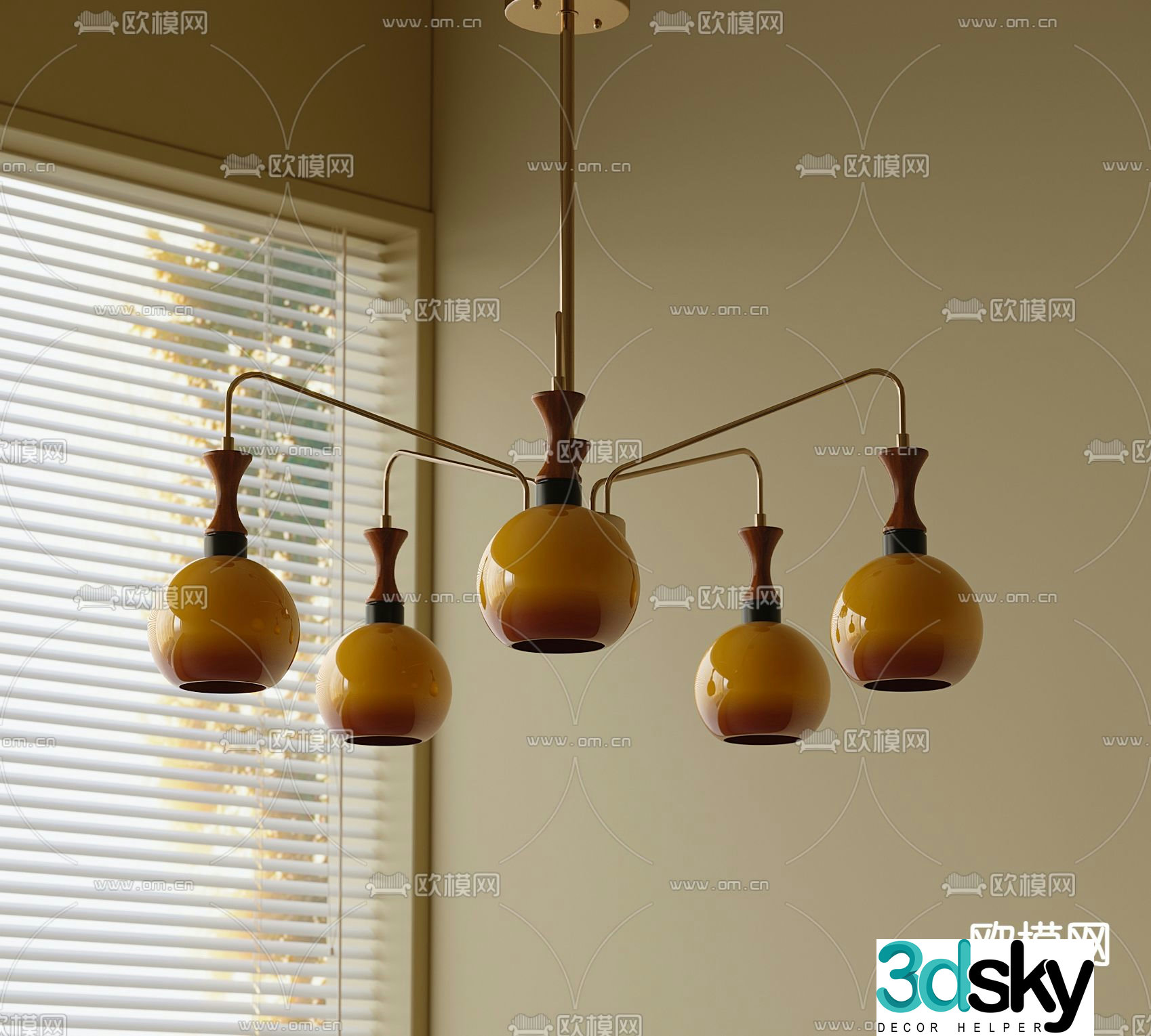 Medieval style chandelier hall chandelier 3d model