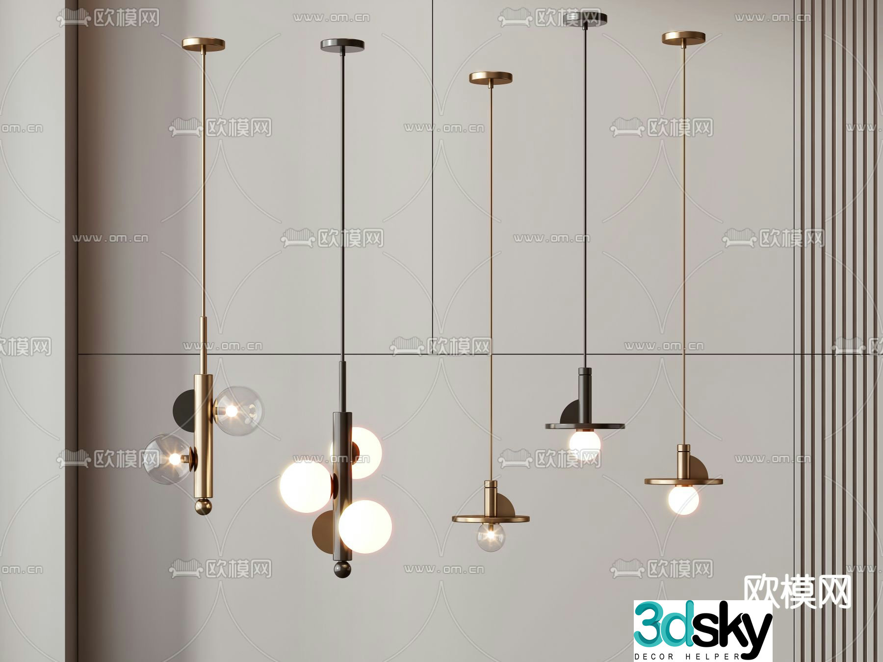 Light luxury small chandelier 3D model