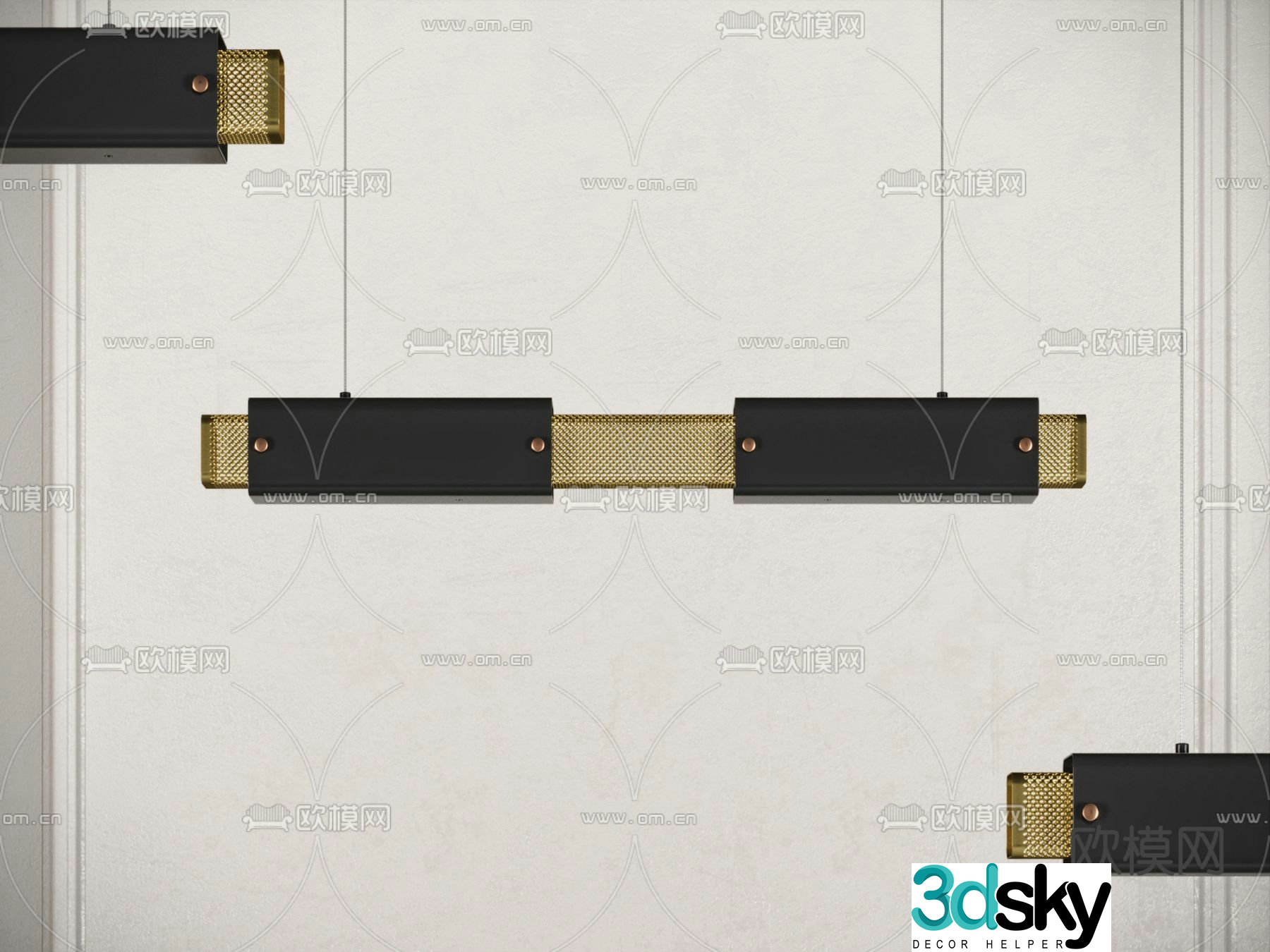 Strip chandelier Light luxury chandelier Line-disassembled decorative lamp 3D model