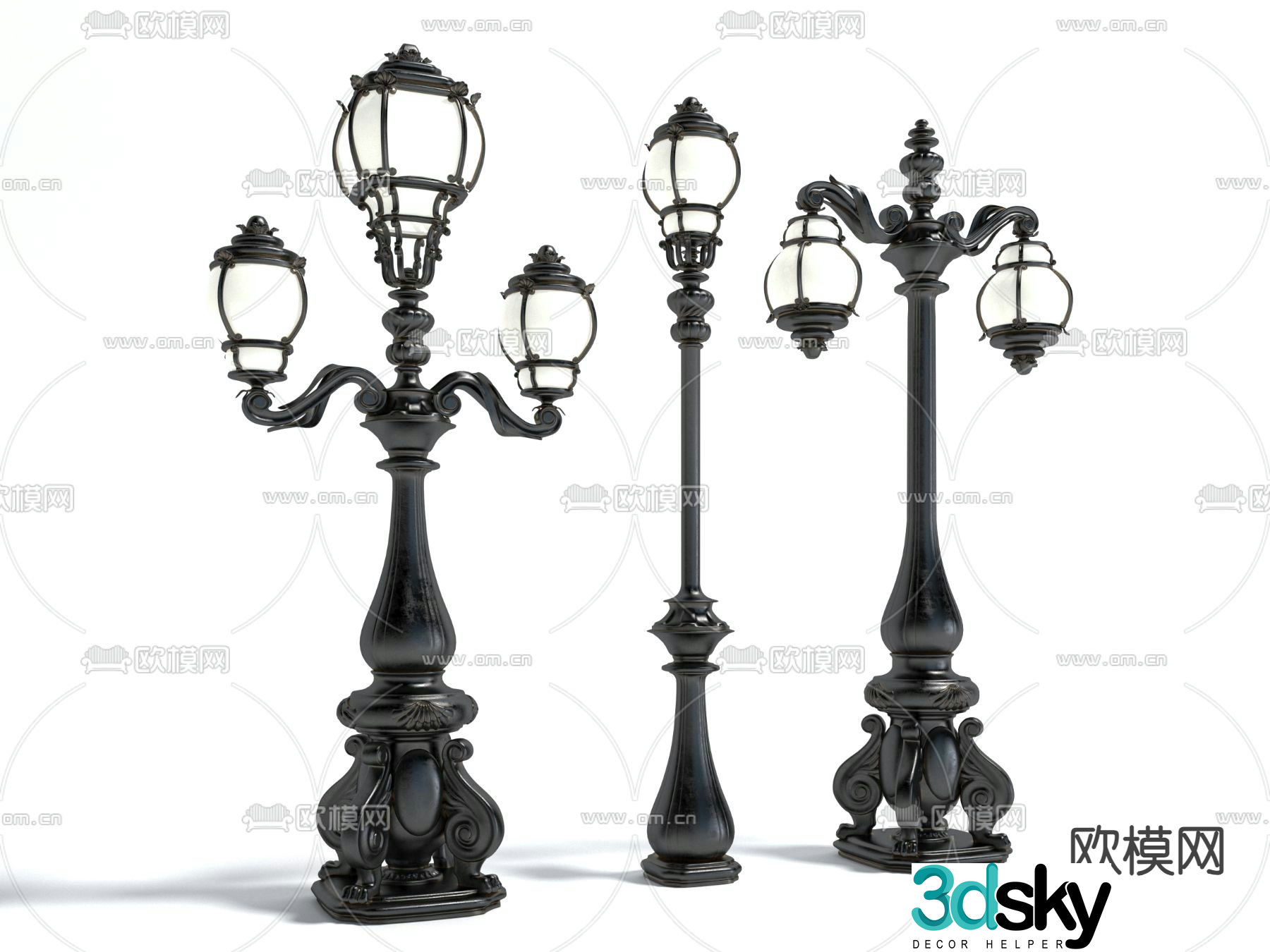 European outdoor lights Garden lights Garden lights Street lights 3D model
