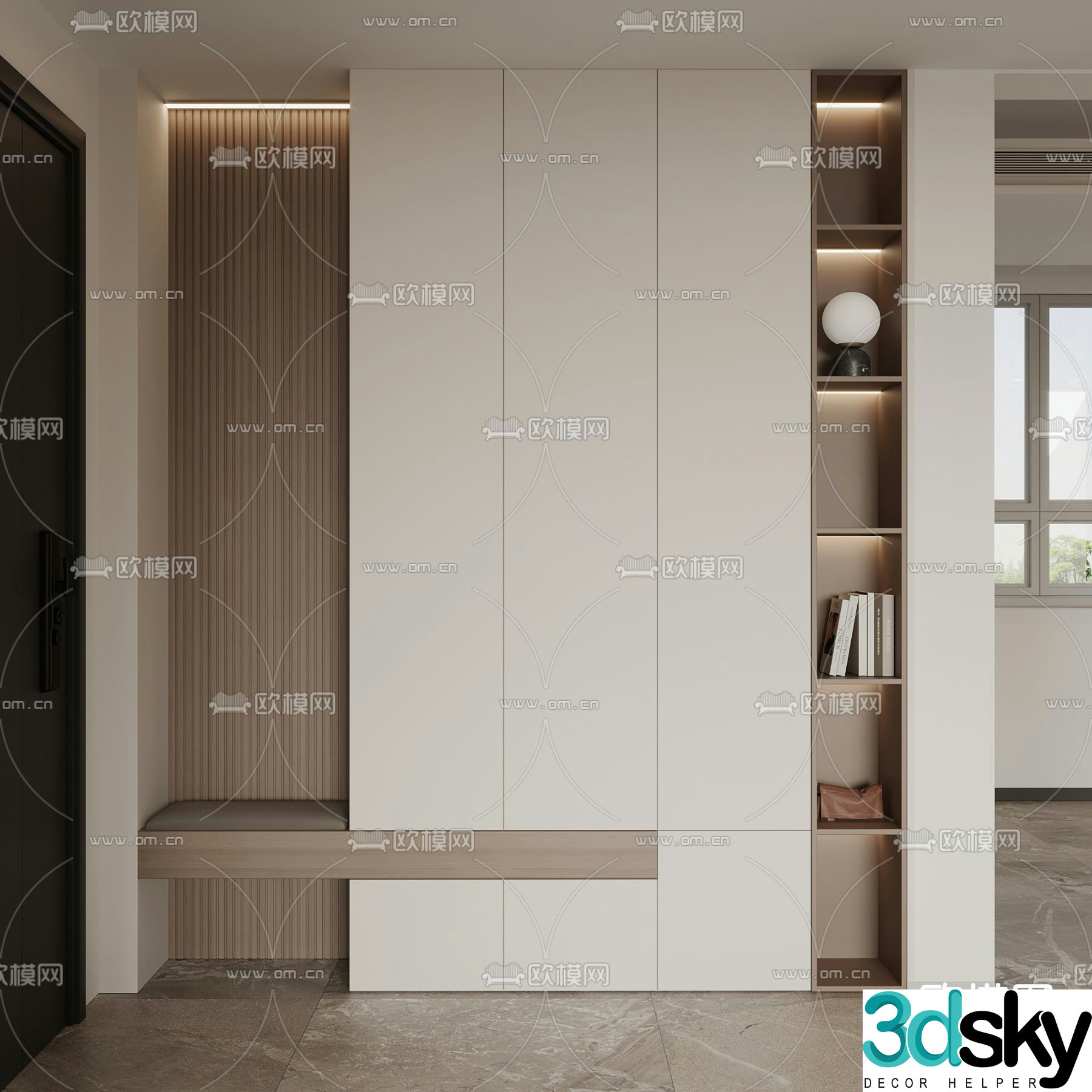 Entrance shoe cabinet 3D model