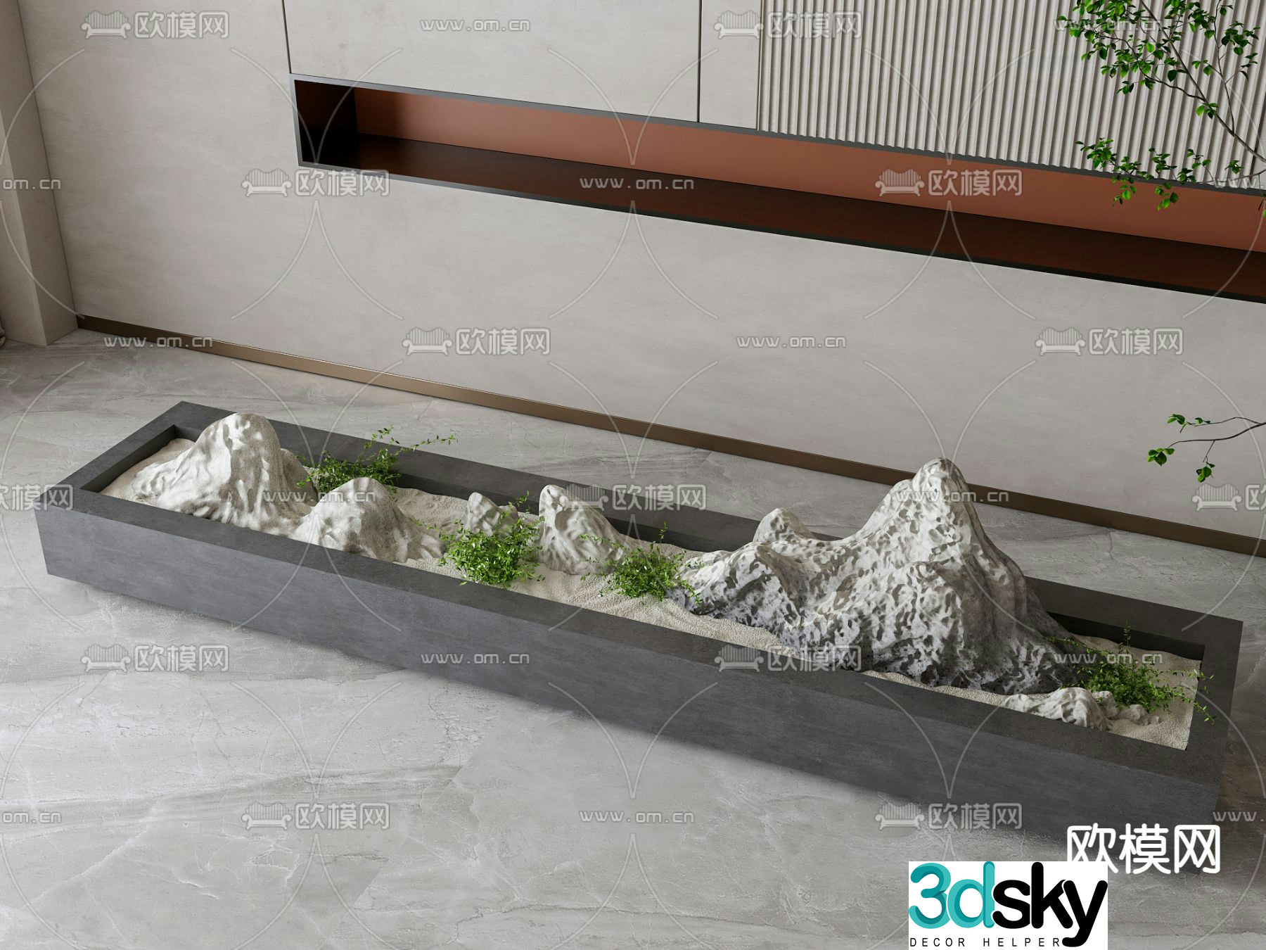 Rockery Sketch Rockery Landscape 3D Model