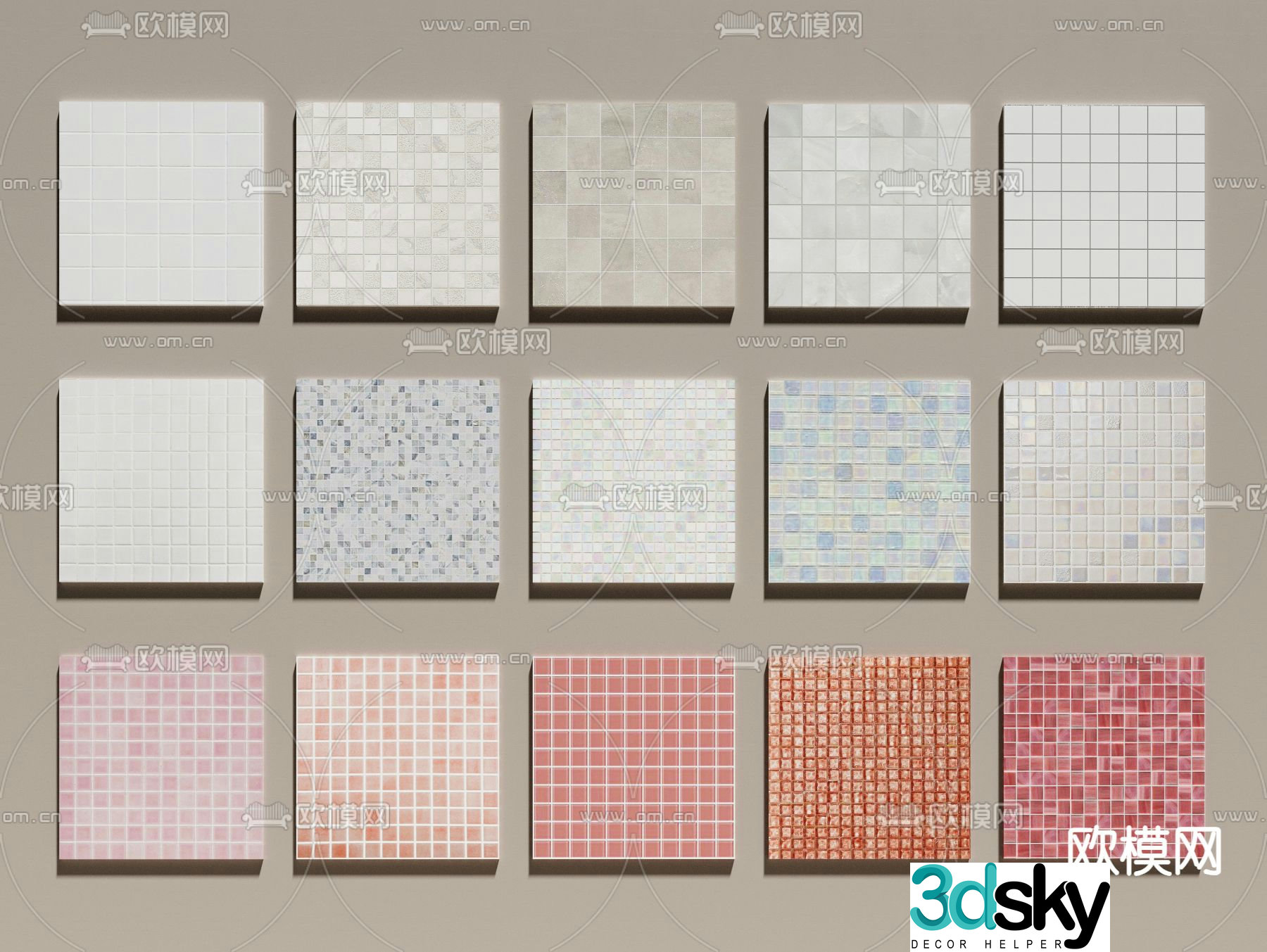 Mosaic tiles Floor tiles 3d model