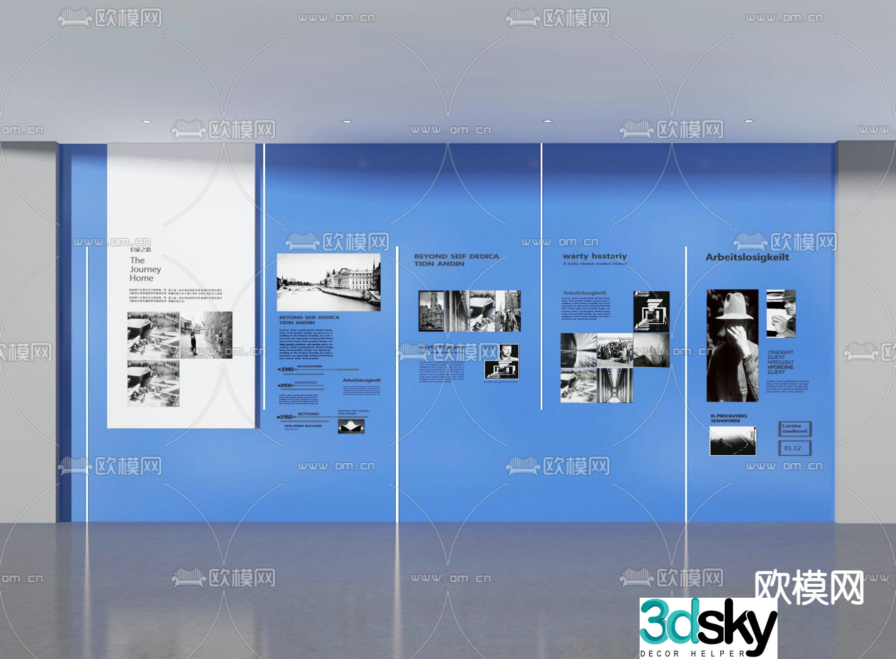 Company Culture Wall Corporate Exhibition Hall 3D Model