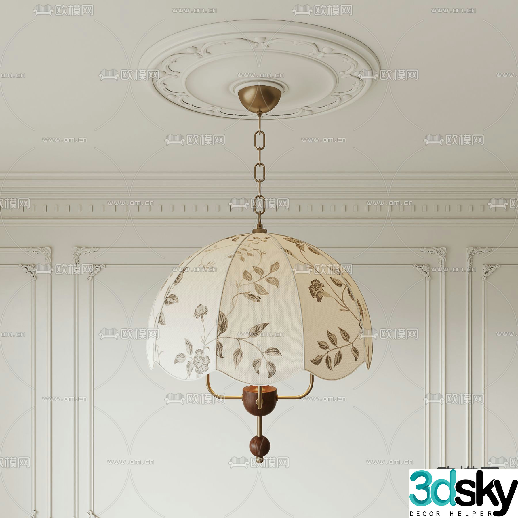 Medieval style chandelier pattern chandelier 3d model