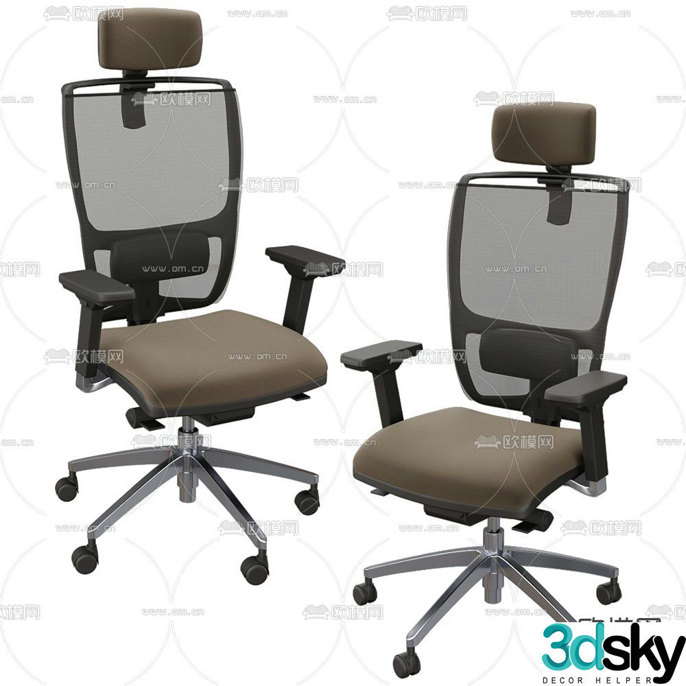 Staff chair office chair swivel chair 3d model
