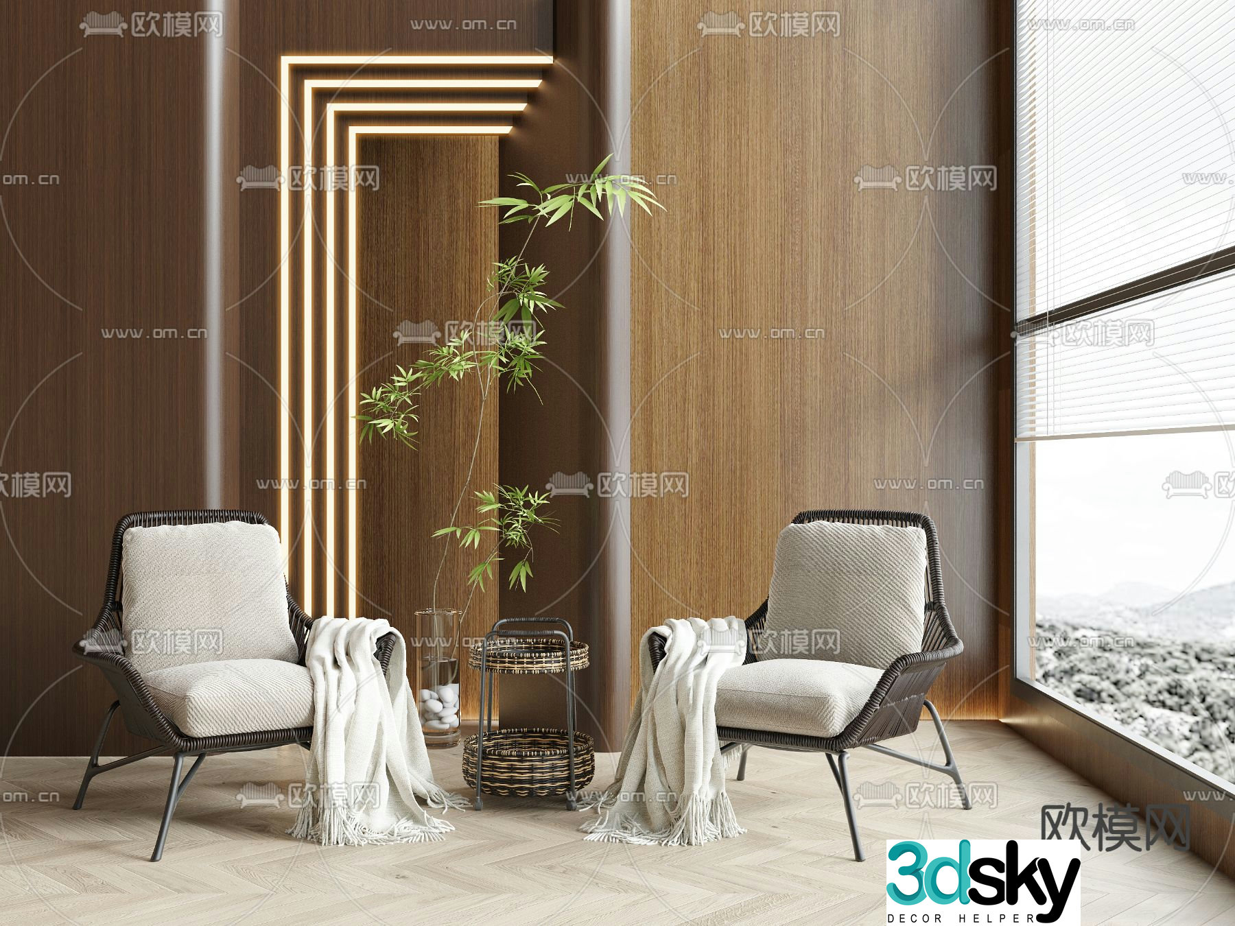 Outdoor chair leisure chair balcony chair 3d model